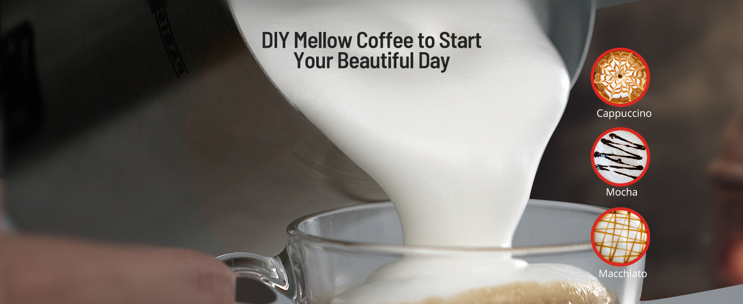 Using the Paris Rhône instant milk frother coffee maker, you can create perfectly frothed milk for your coffee.