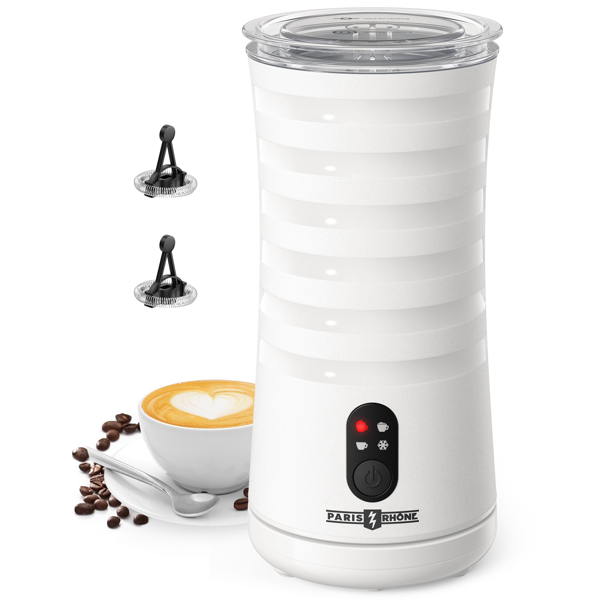 ParisRhône MF010 4-in-1 Milk Frother Temperature Control, Auto Shut-Off
