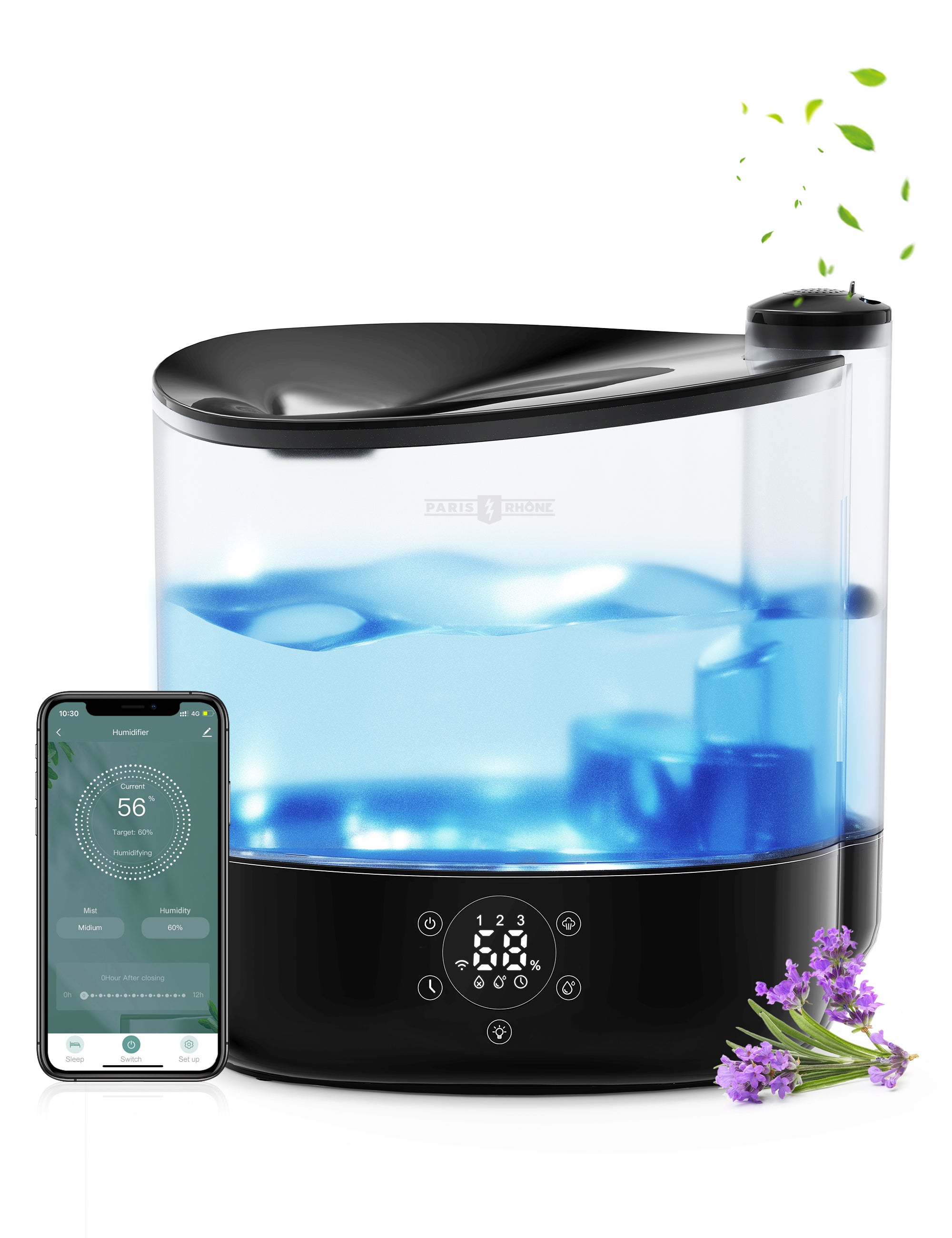 Paris Rhône 6L Humidifiers AH038, Top Fill Cool Mist Humidifier with App Control WM