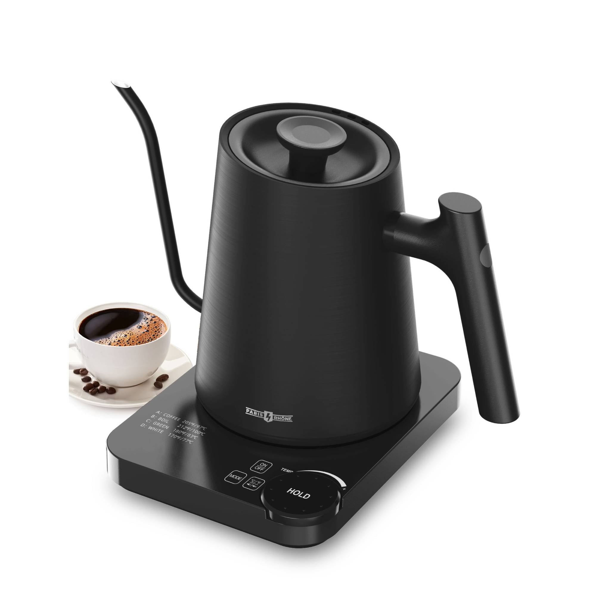 Paris Rhone Electric Gooseneck Kettle black
