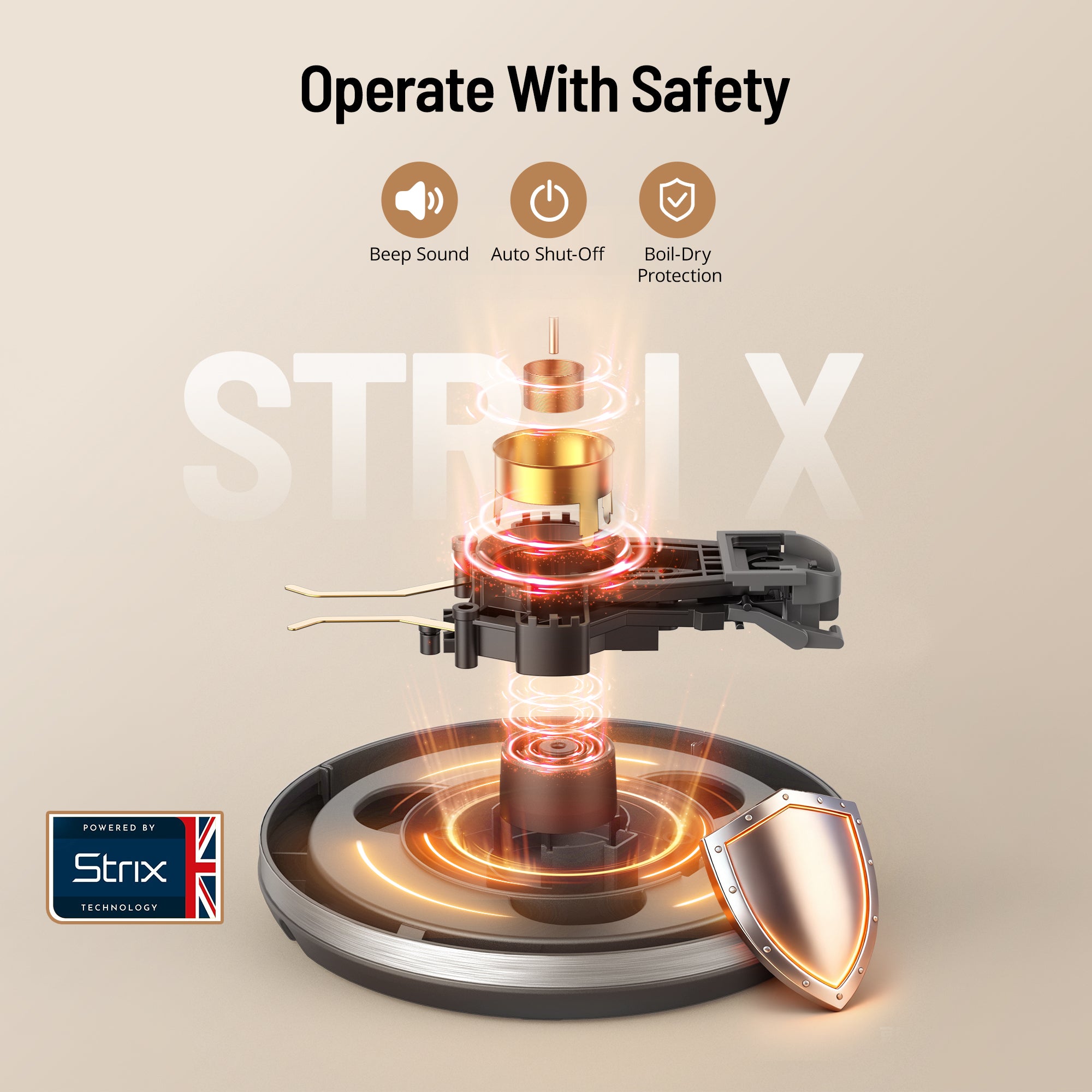 Paris Rhône Electric Kettle, Tea Kettle with 6 Temperature Settings, 1.7L Cordless Hot Water Boiler Heater, Strix Thermostat, Touch Control, Auto-Shutoff/Boil-Dry Protection, Keep Warm