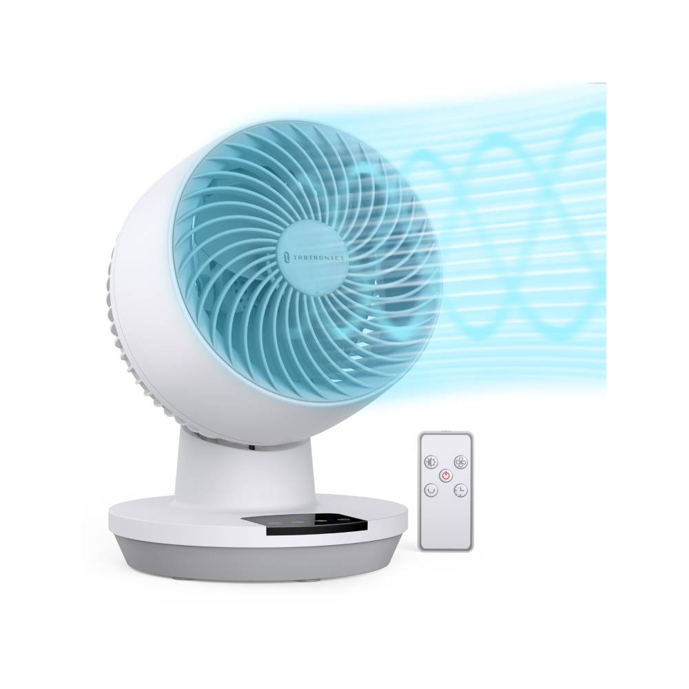 Taotronics Desk Fan with Remote, Cover 161sq.ft, 3 Speeds 8" Oscillating Smart Touch Quiet Air Circulator Fan White WM