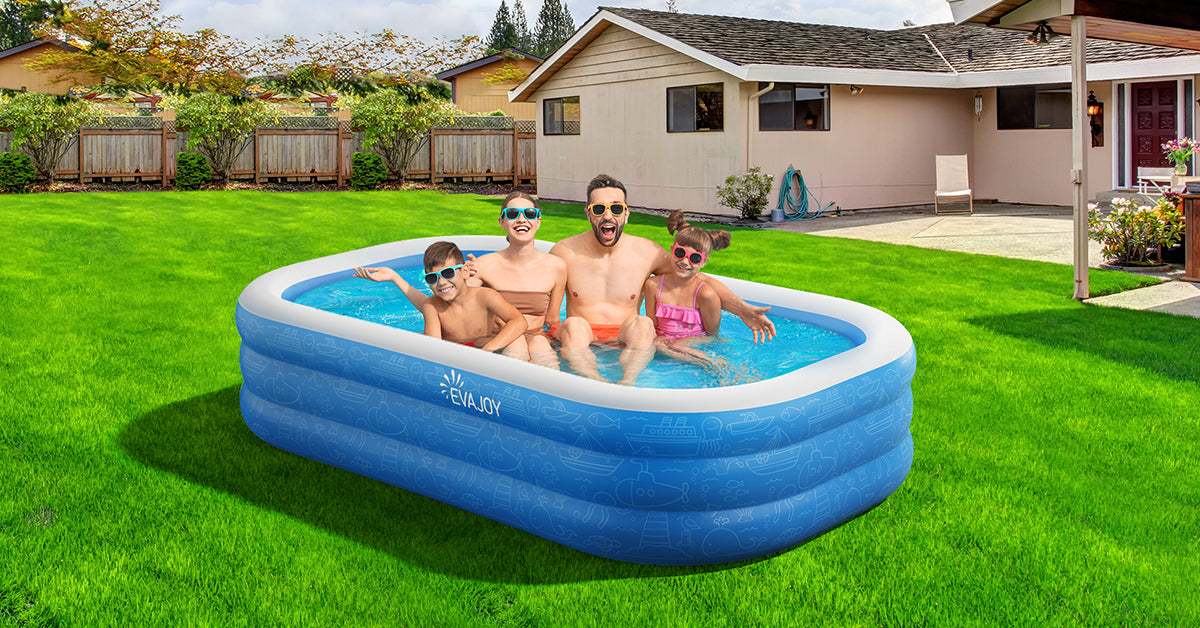 TaoTronics Inflatable Outdoor Family Large Pool for Toddlers, Kids, Adults WM