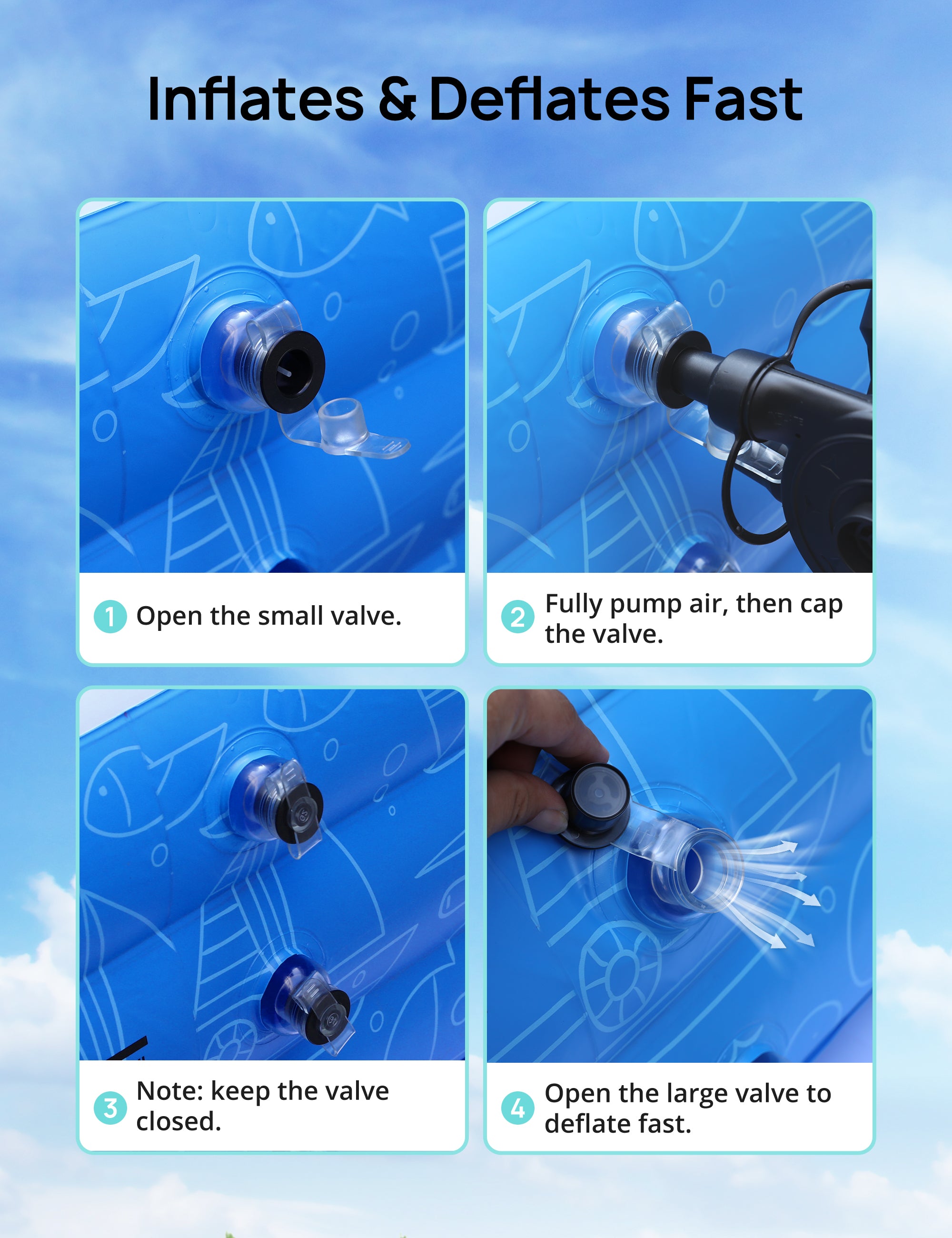 Large Inflatable Swimming Pool with Canopy, 150” x 70” x 20” Full-Sized Inflatable Pool for Kids & Adults WM