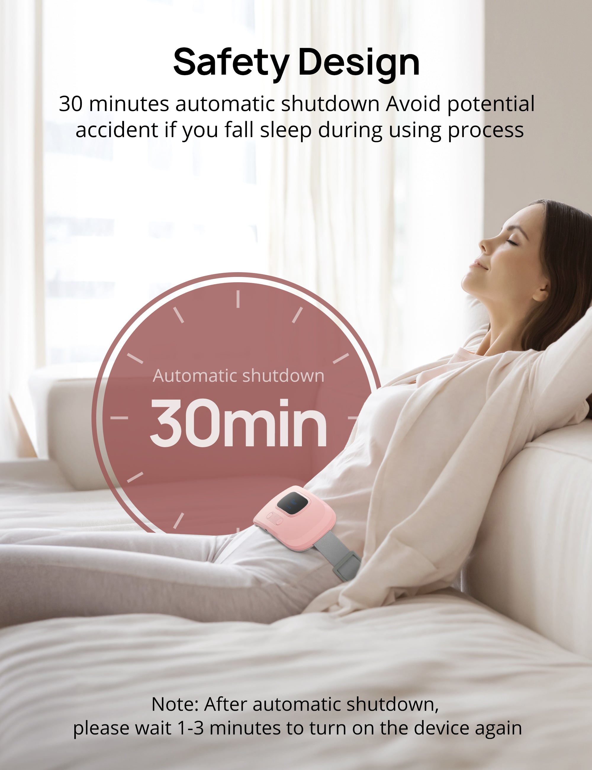Period Heating Pads for Cramps, Sable Portable Cordless Menstrual Heating Pad for Back Relief, 4 Heat Levels and 4 Vibration Massage Modes