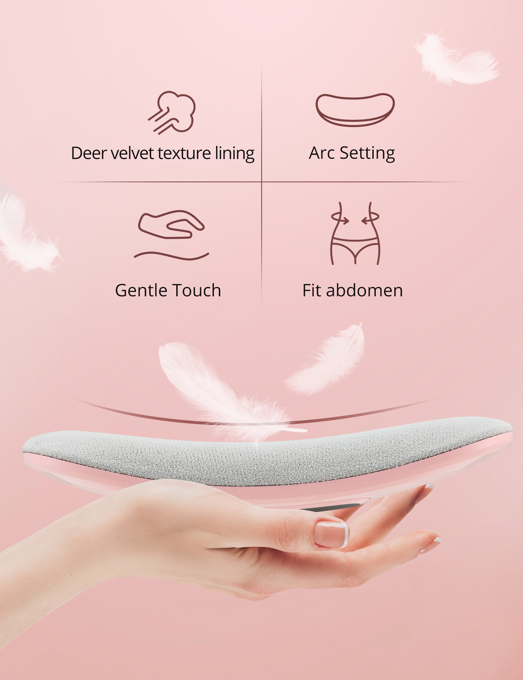 Period Heating Pads for Cramps, Sable Portable Cordless Menstrual Heating Pad for Back Relief, 4 Heat Levels and 4 Vibration Massage Modes