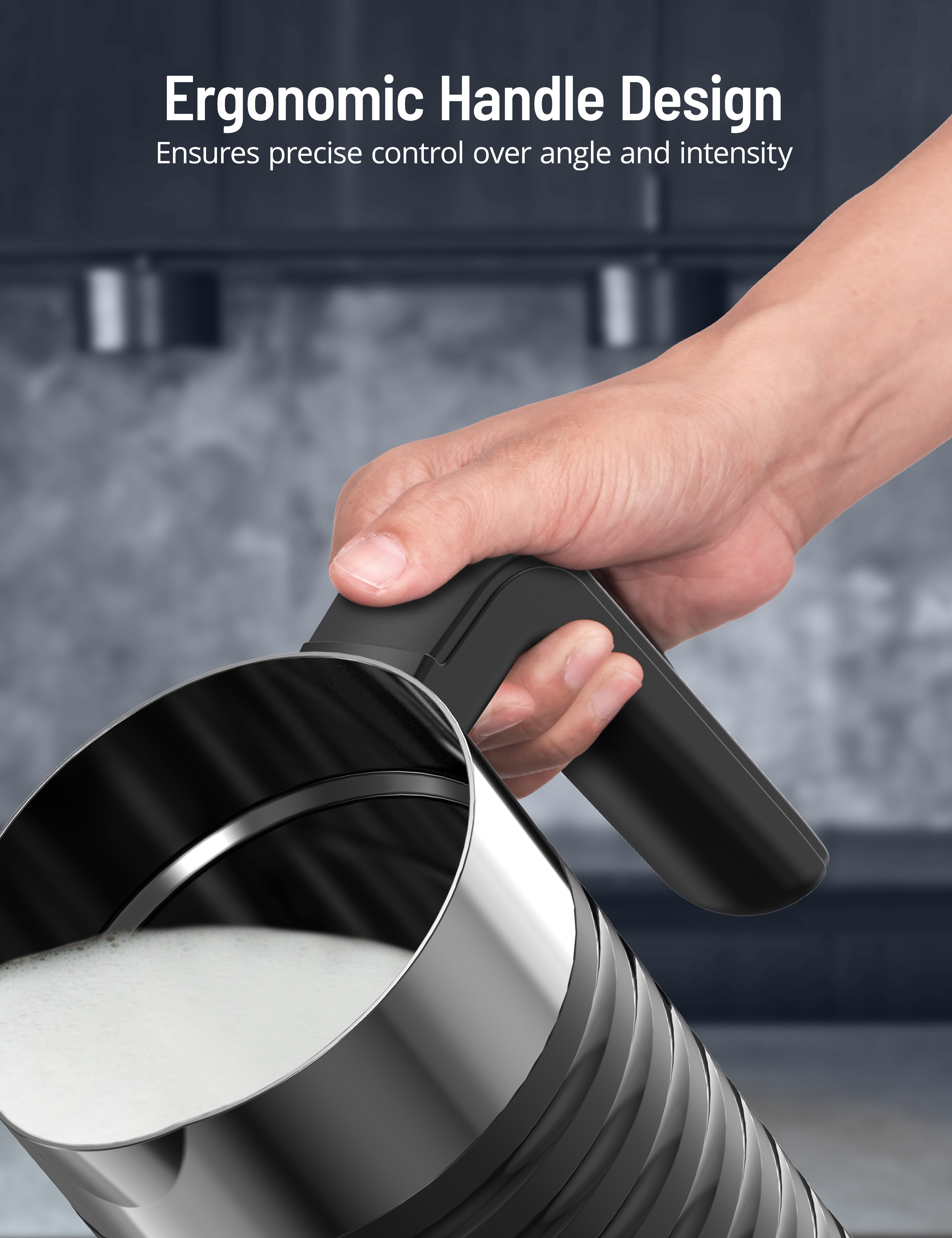 ergonomic handle design ensures precise control over angle and intensity.
