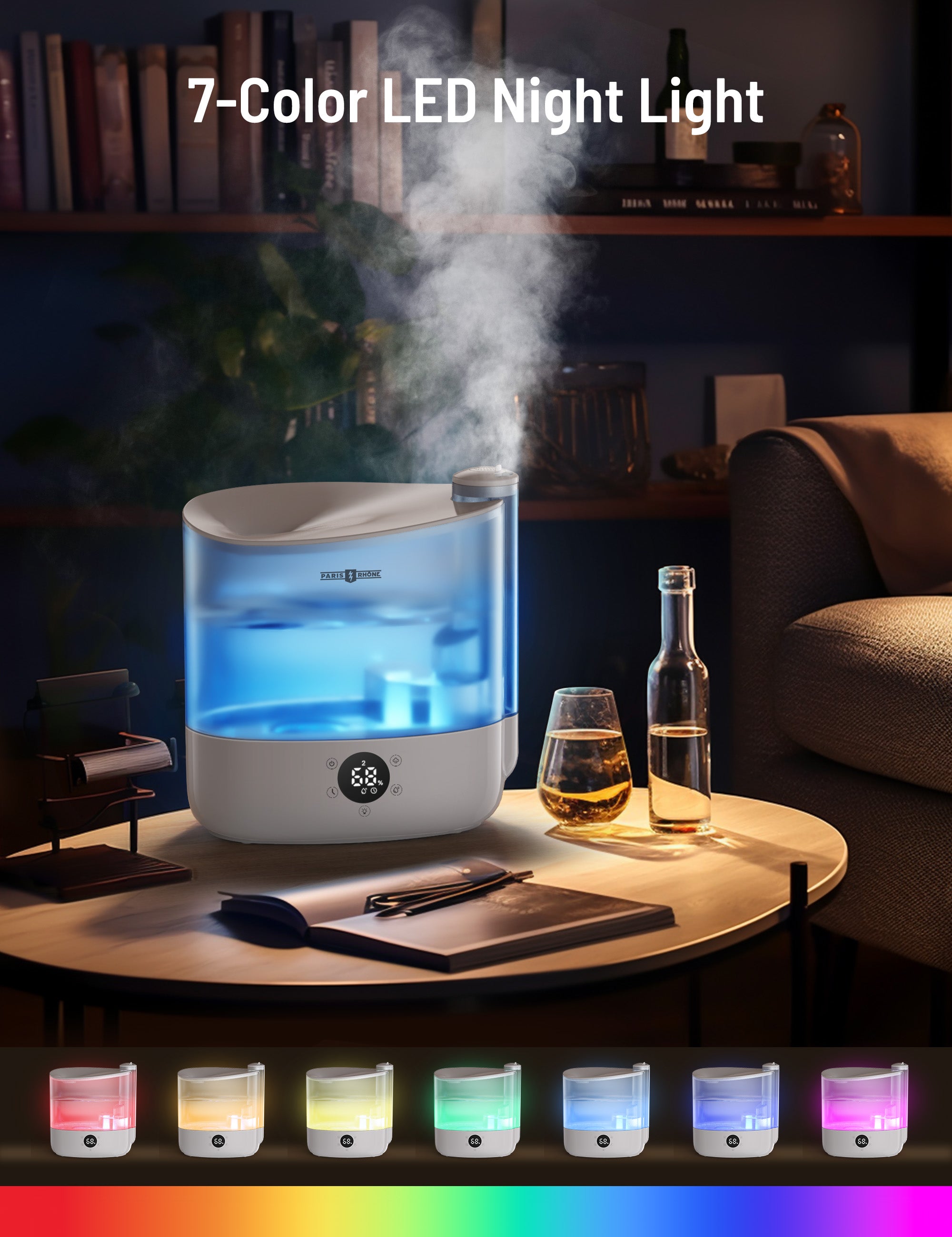 Paris Rhône 6L Humidifiers AH038, Top Fill Cool Mist Humidifier with App Control