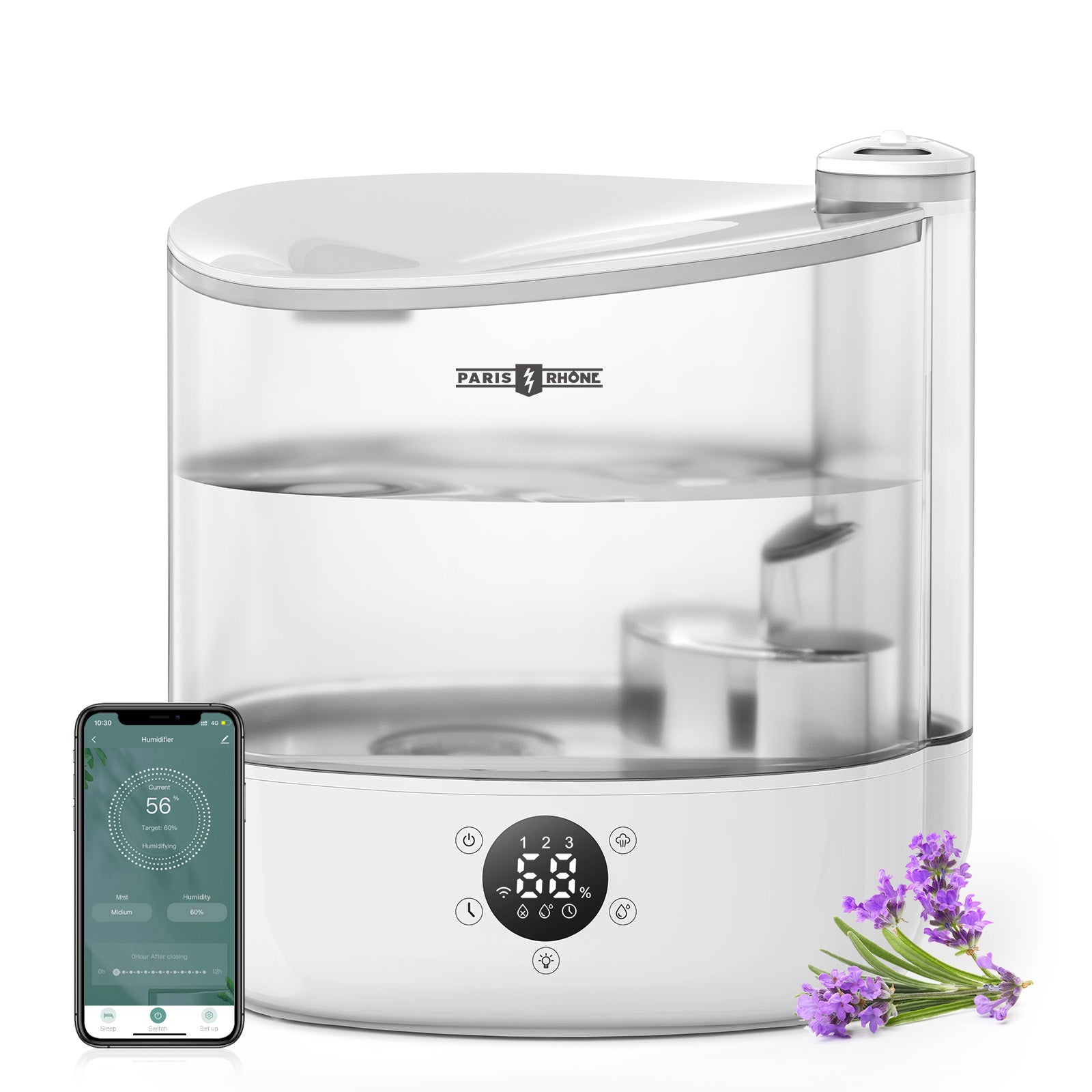 Paris Rhône 6L Humidifiers AH038, Top Fill Cool Mist Humidifier with App Control WM
