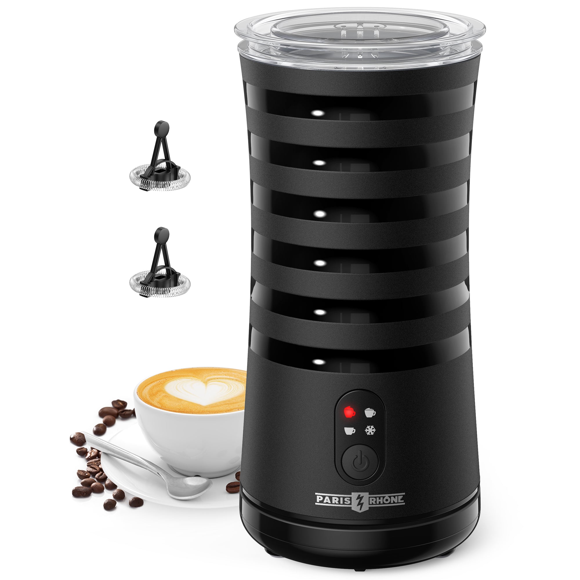 ParisRhône MF010 4-in-1 Milk Frother Temperature Control, Auto Shut-Off
