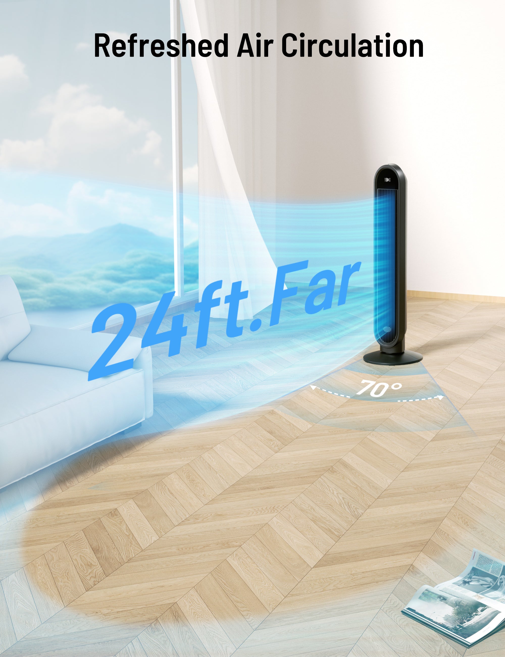 circulating air tower fan