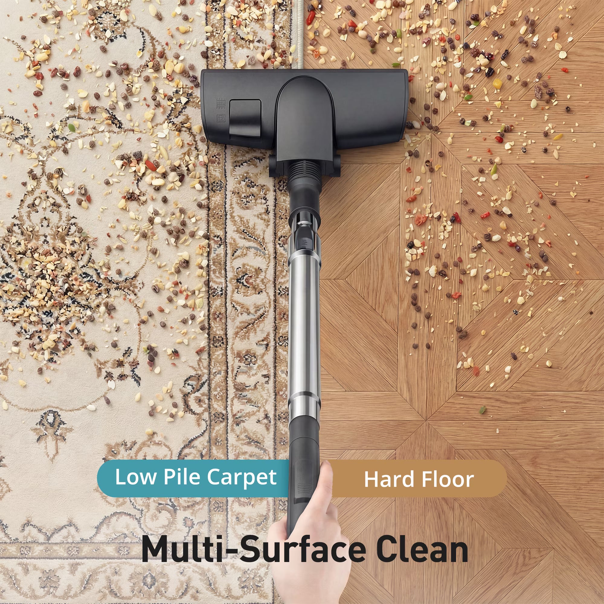TaoTronics Canister Vacuum Cleaner, 30Kpa Powerful Suction, Bagless with 3.7QT Large Dust Cup, Auto Cord Rewind, HEPA Filter, 5 Attachments, Lightweight Vacuum for Pet Hair, Hard Floors & Car