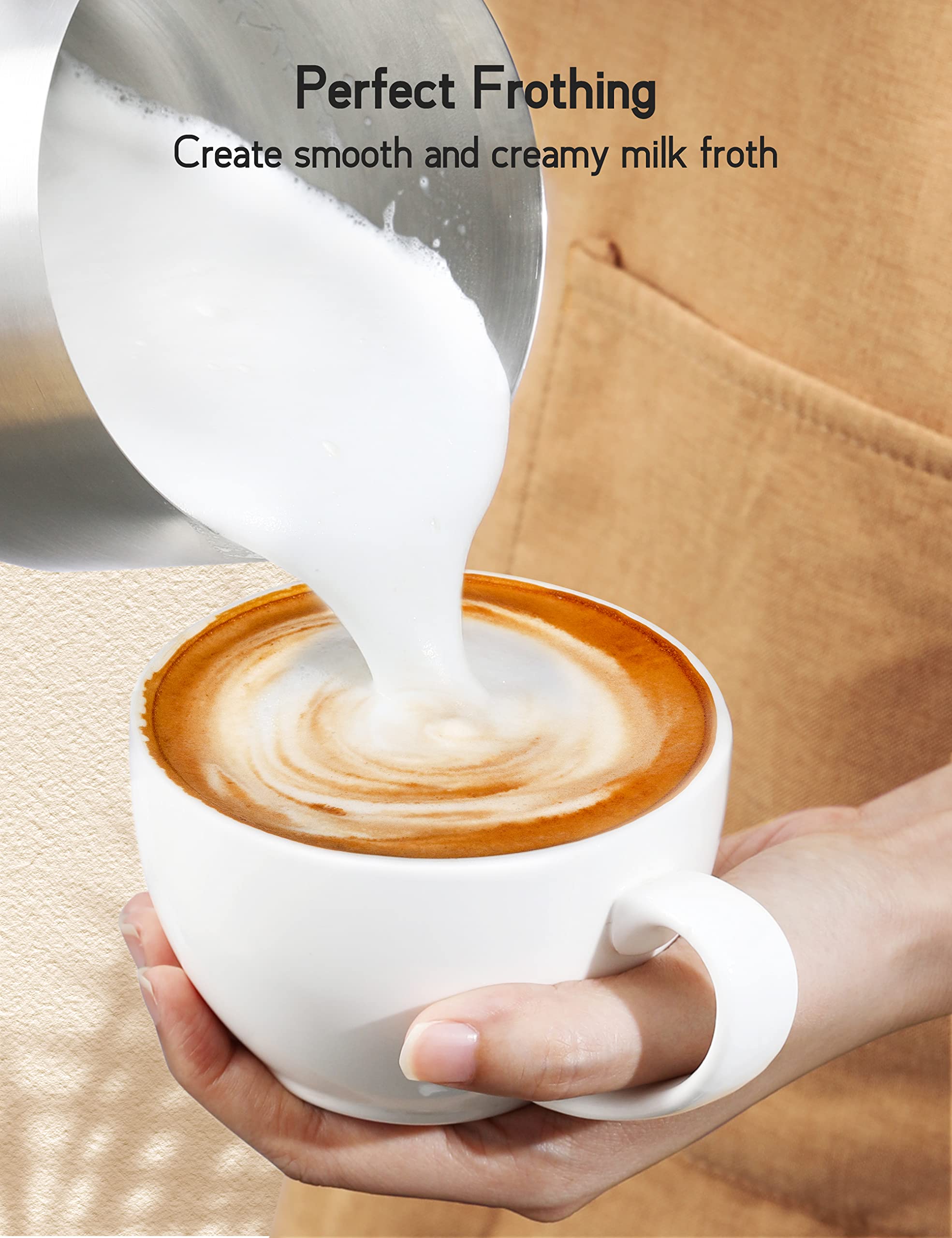 Perfect froting create smooth and creamy milk froth