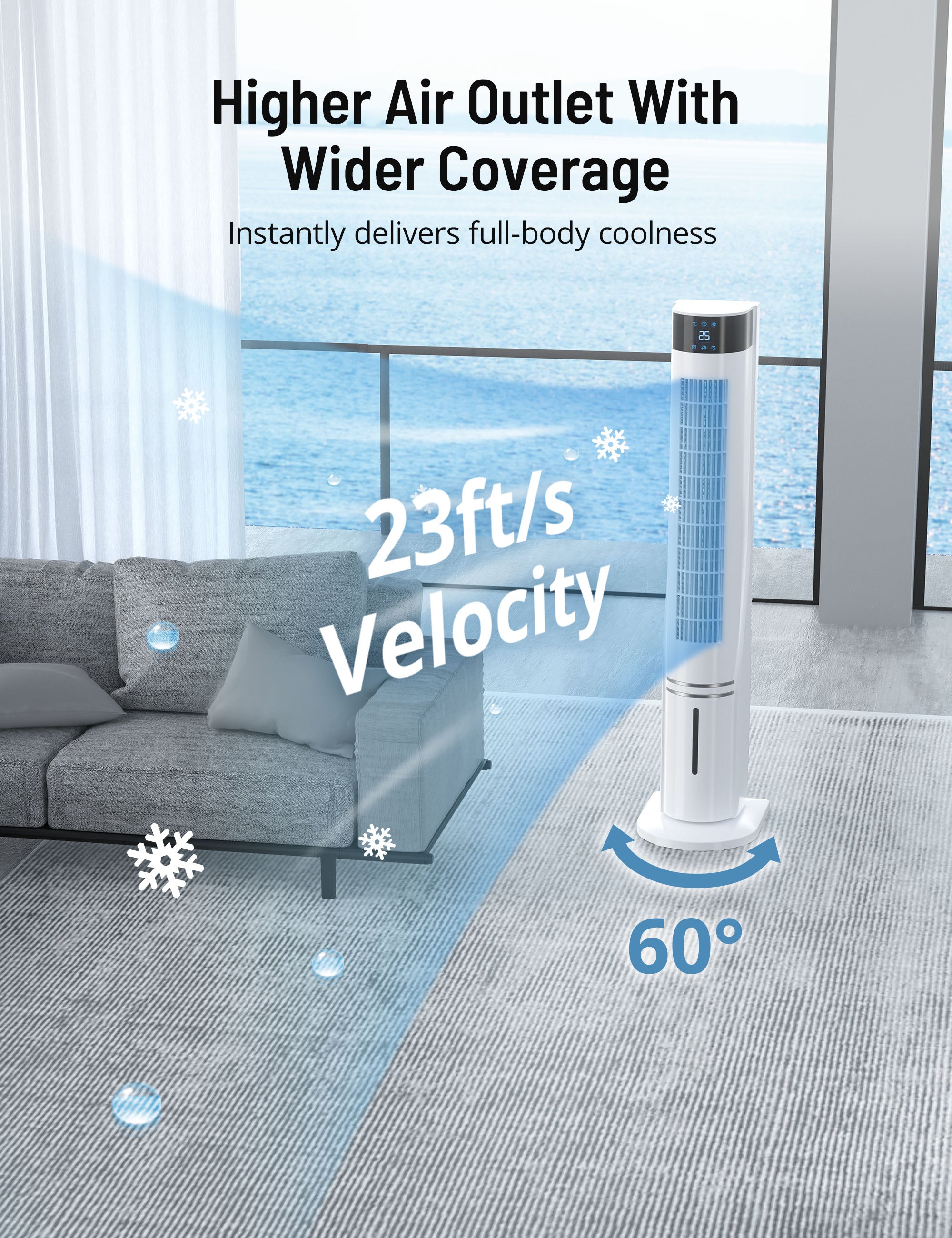 Paris Rhône Evaporative Air Cooler, 3-in-1 Air Cooler & Fan & Humidifier-Fans-ParisRhone