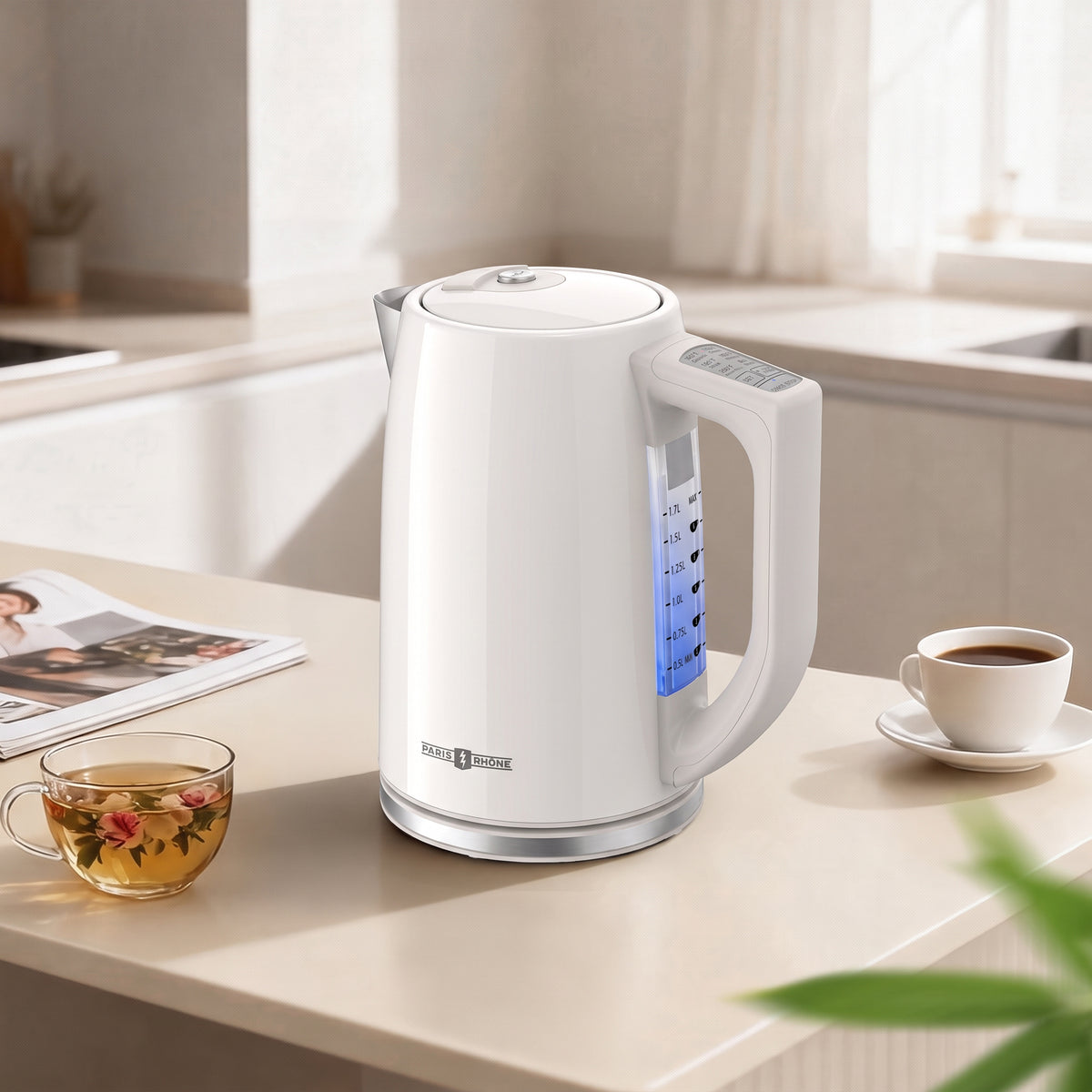 Electric Kettle EK023 Tea Kettle with 6 Temperature Settings, 1.7L Cordless Hot Water Boiler Heater, Strix Thermostat, Touch Control, Auto-Shutoff/Boil-Dry Protection, Keep Warm