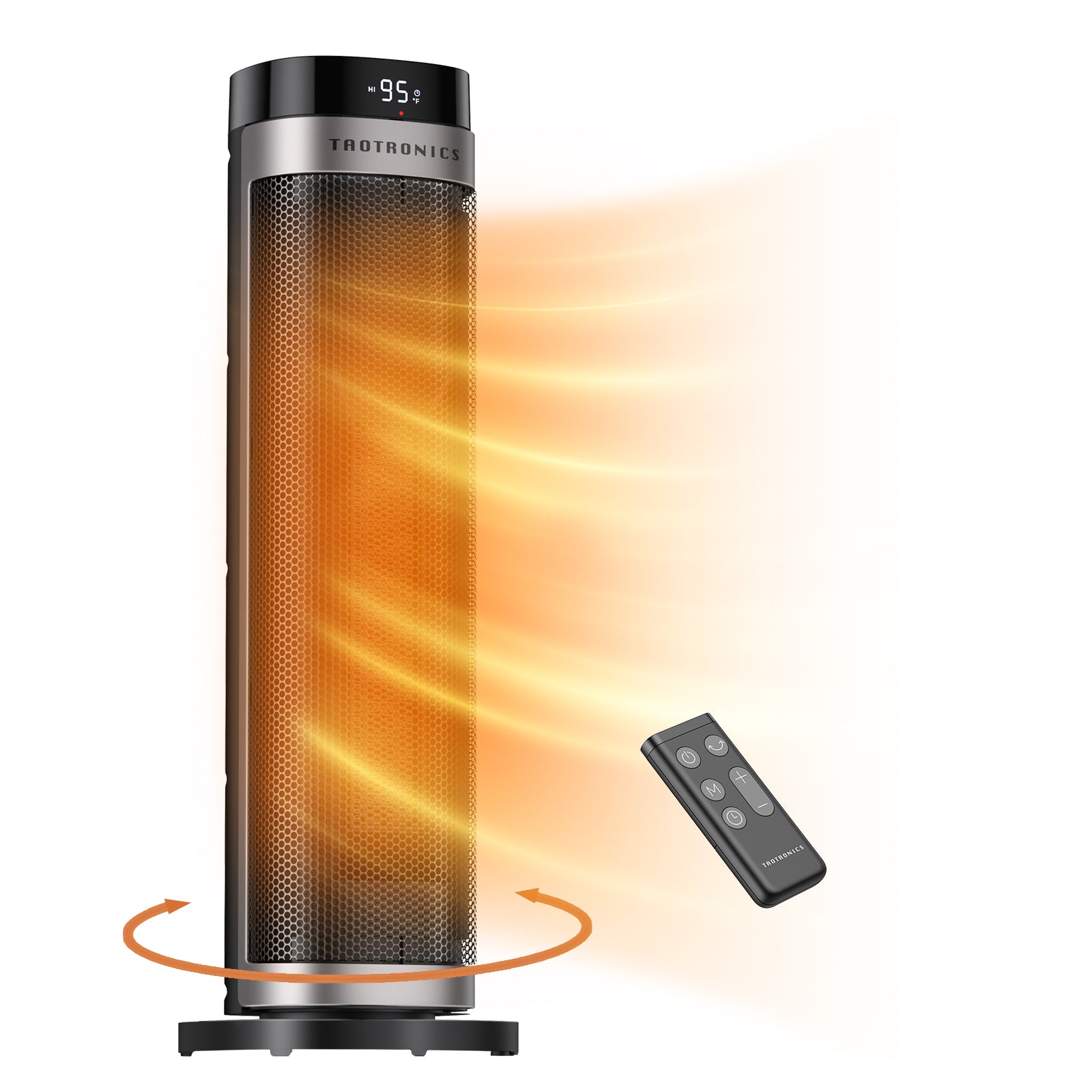 TaoTronics 24” Electric Space Heater 007, 1500W Fast Ceramic Heating with 3 Adjustable Heat Levels WM
