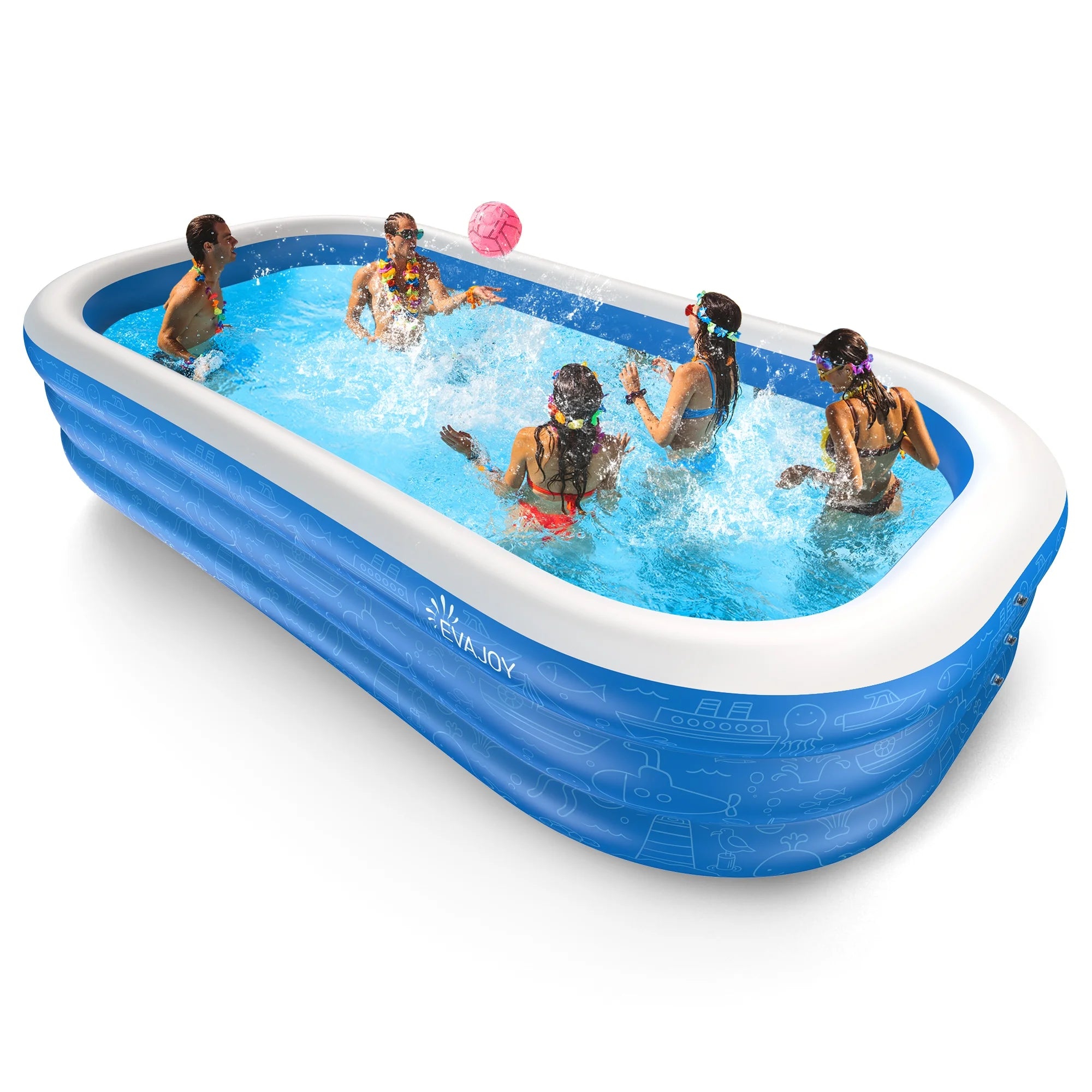 TaoTronics Inflatable Outdoor Family Large Pool for Toddlers, Kids, Adults WM