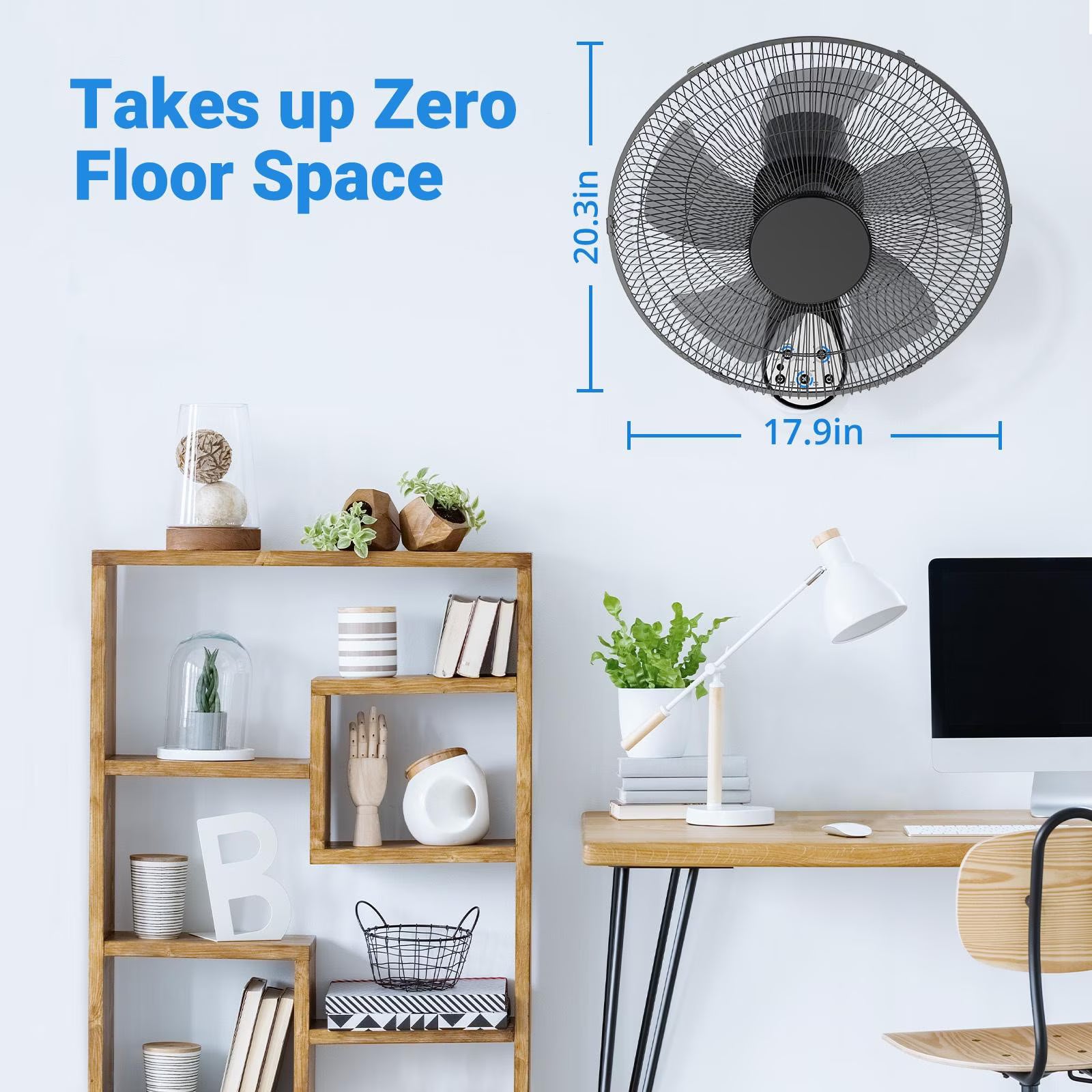 Wall-Mount Fan with Remote, TaoTronics 16 inch Wall Fan with 3 Wind Modes, 8 Hour Timer, 90 Degree Oscillating,Black New
