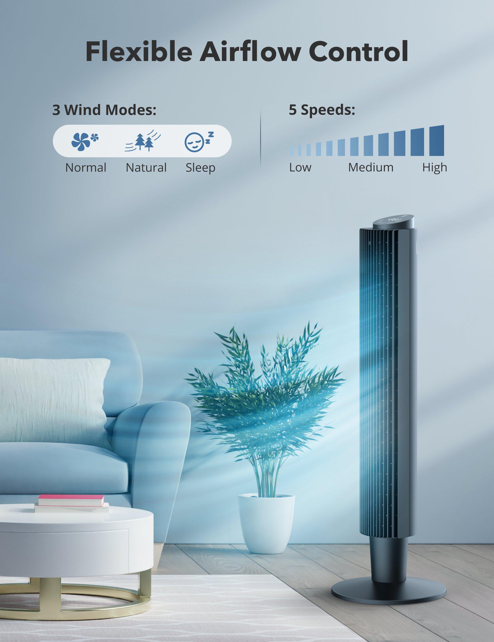 TaoTronics Height Adjustable Cool Tower Fan TT-TF005 WM