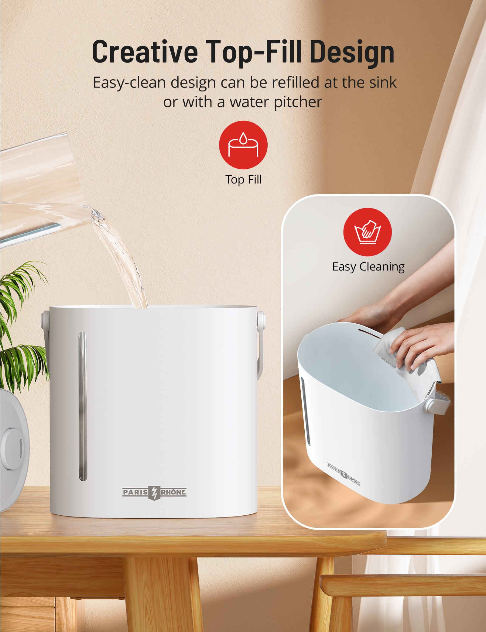 Paris Rhône Top Mist Humidifier AH033, With Touch Control 6L Cool-Humidifiers-ParisRhone