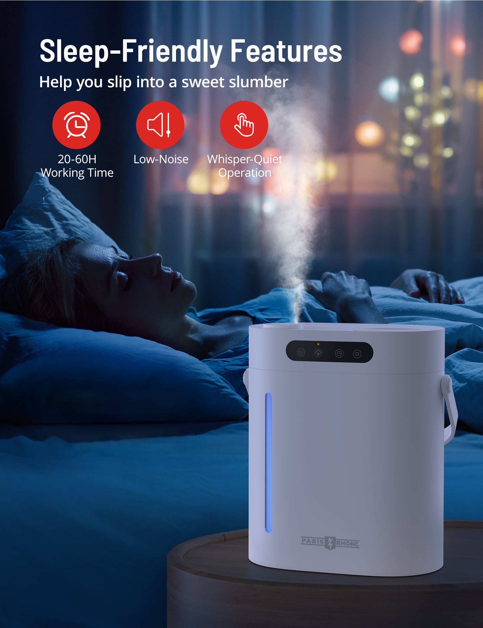 Paris Rhône Top Mist Humidifier AH033, With Touch Control 6L Cool-Humidifiers-ParisRhone