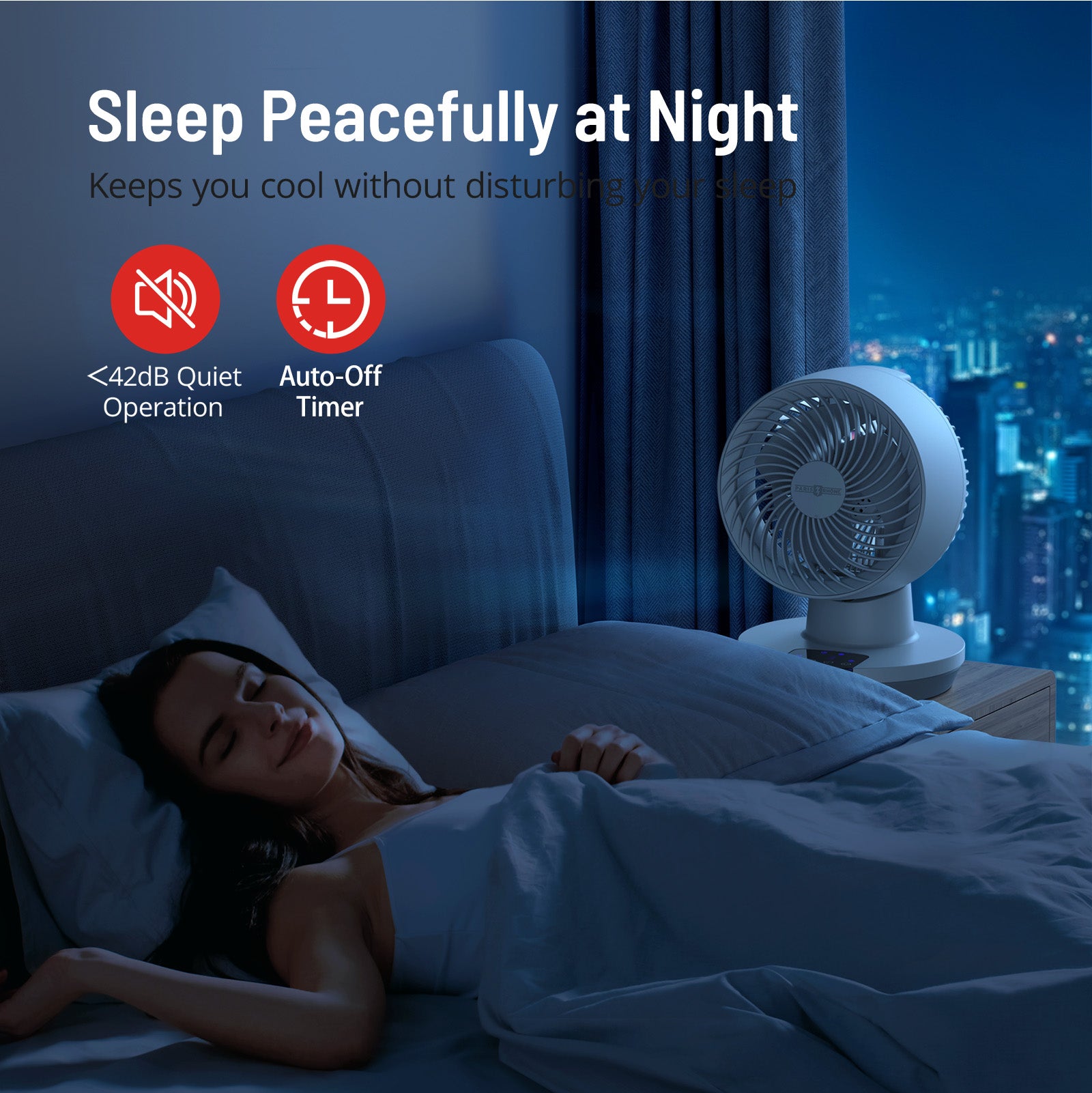 Paris Rhône Quiet Desktop Fan TF022, for Rooms Bedroom Dorm Office-Fans-ParisRhone