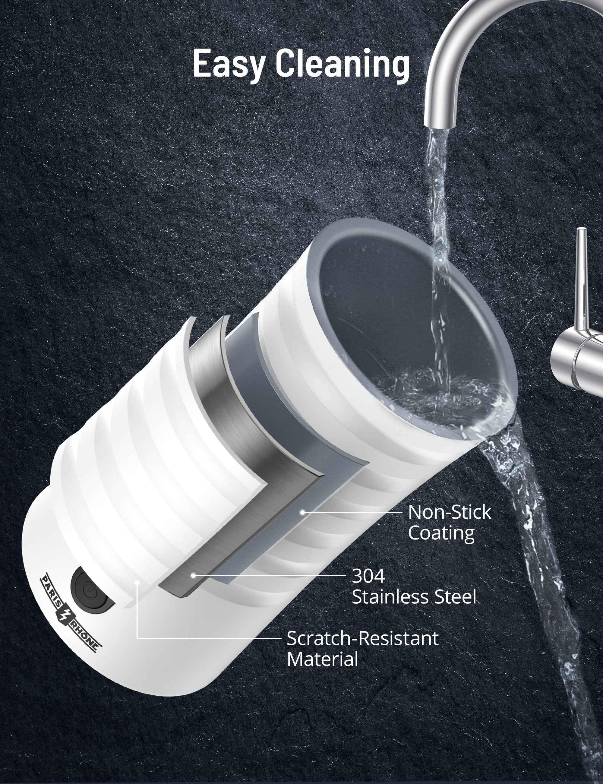 Paris Rhône 4-in-1 Electric Milk Frother MF010, Coffee Frother-Milk Frothers-ParisRhone