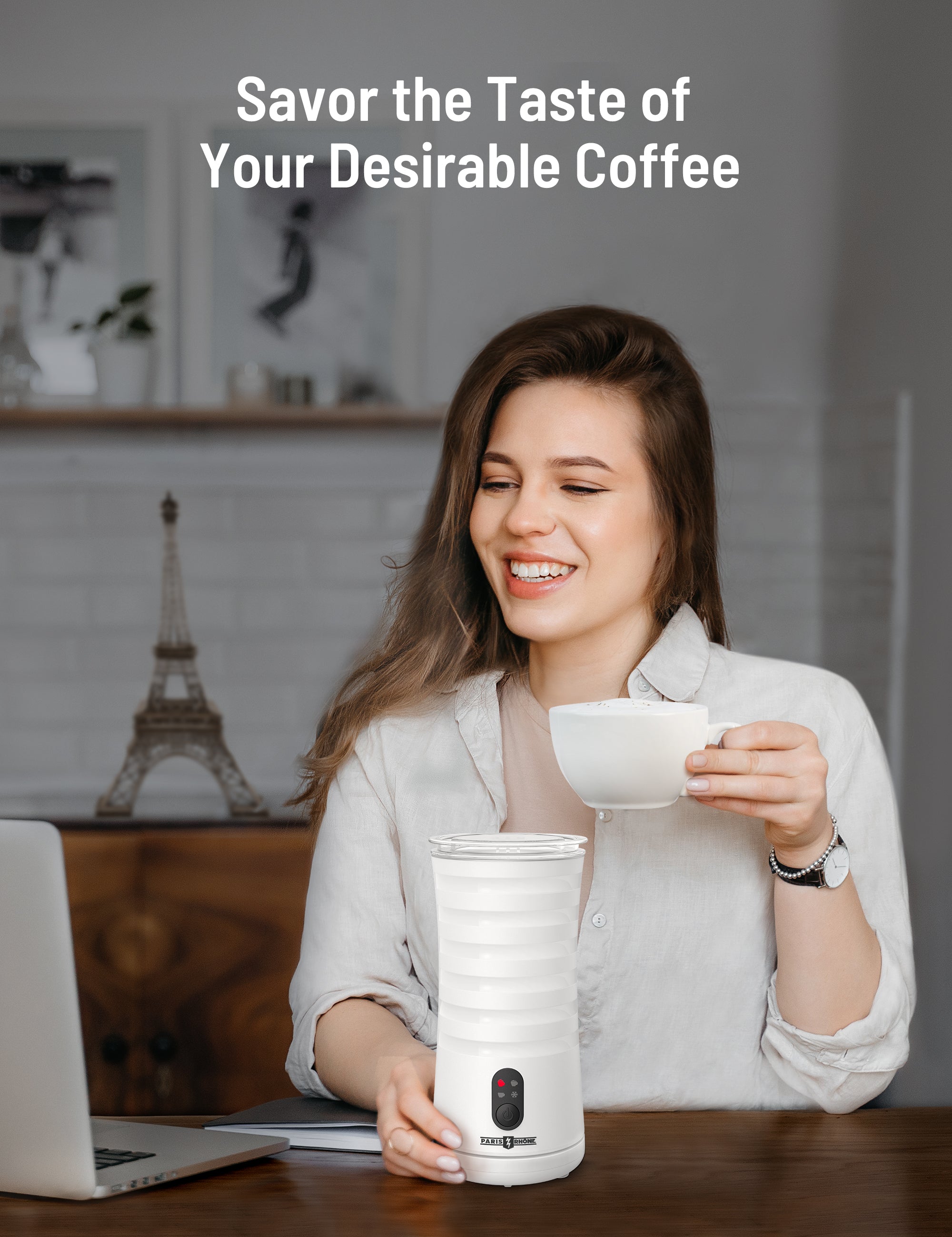 Paris Rhône 4-in-1 Electric Milk Frother MF010, Coffee Frother-Milk Frothers-ParisRhone