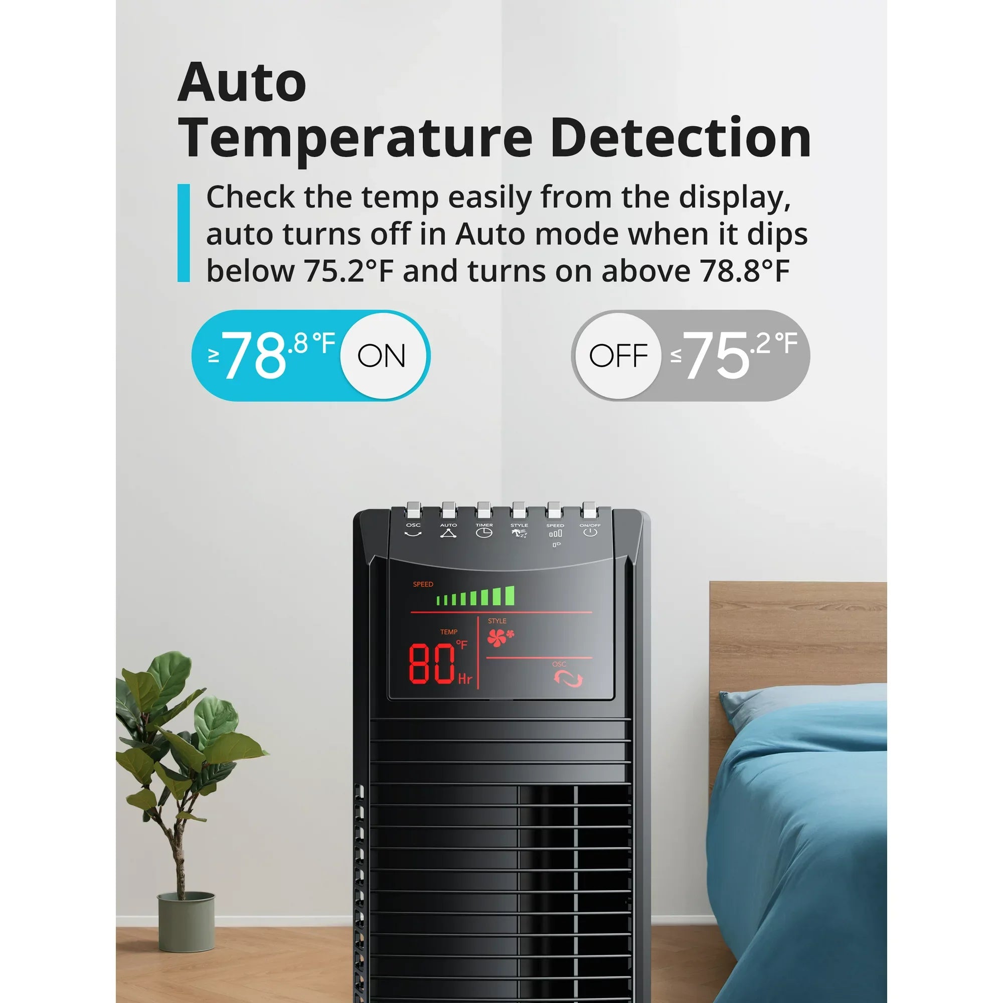 PARIS RHÔNE Tower Fan TF030, Paris Rhone 44" Standing Oscillating Fan WM