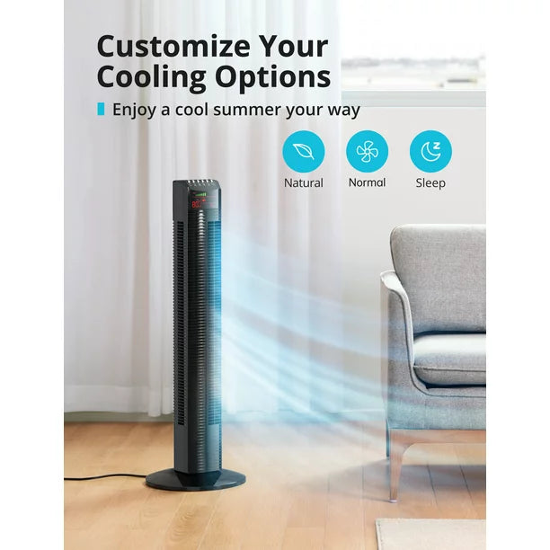 PARIS RHÔNE Tower Fan TF030, Paris Rhone 44" Standing Oscillating Fan WM