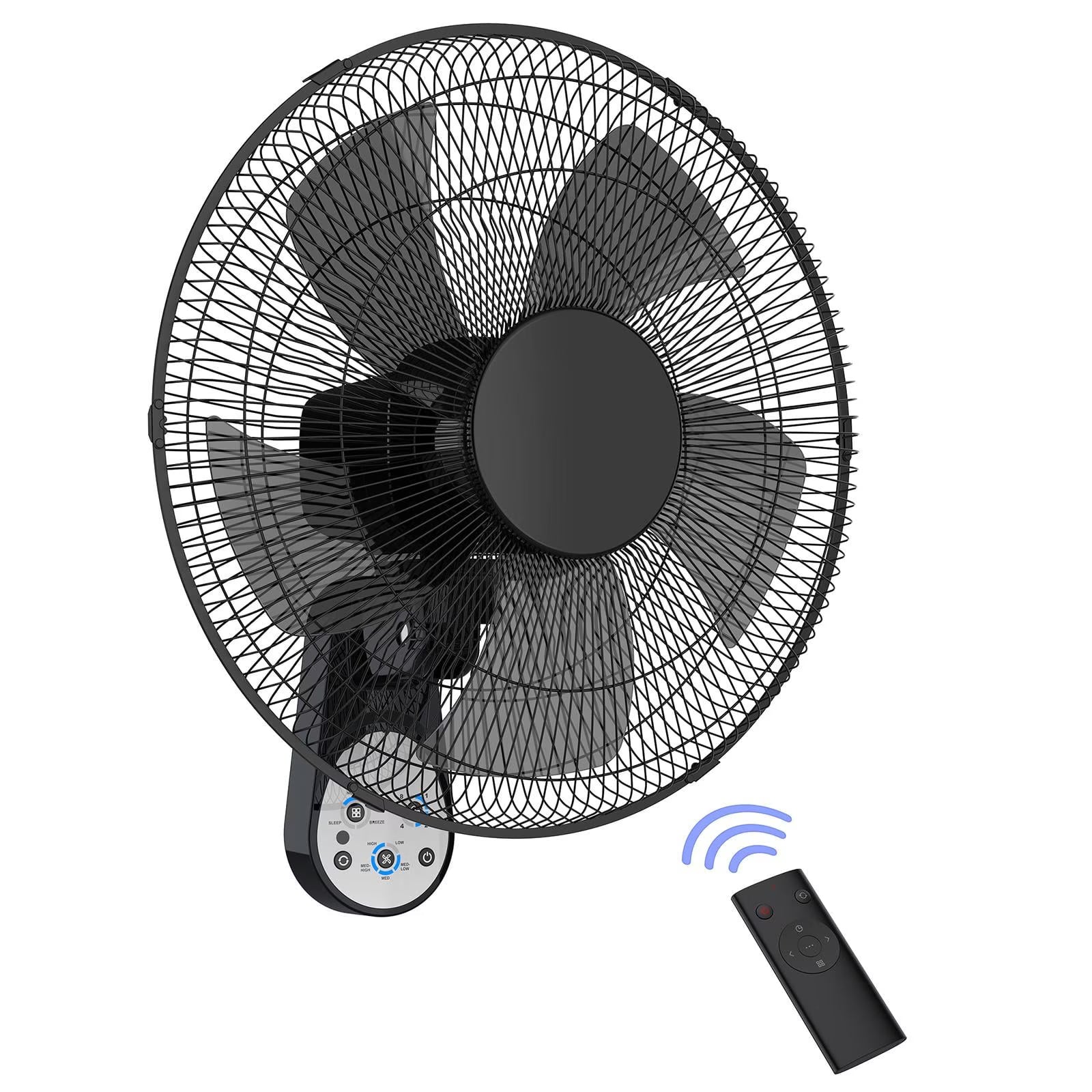 Wall-Mount Fan with Remote, TaoTronics 16 inch Wall Fan with 3 Wind Modes, 8 Hour Timer, 90 Degree Oscillating,Black New