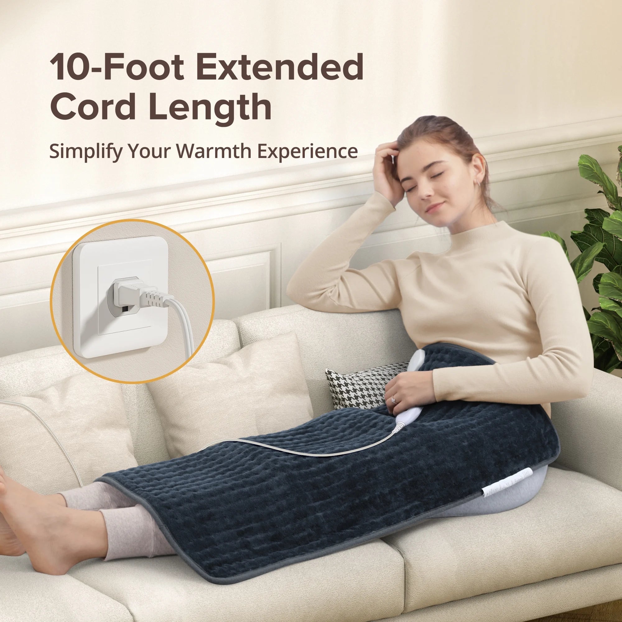 Heating Pad for Back Relief, Sable 24" X 12" XXX-Large Heating Pads for Cramps,Electric Heating Pad Xl with 6 Fast Heating Settings,Moist Dry Heat Options,Auto-Off,Machine Washable