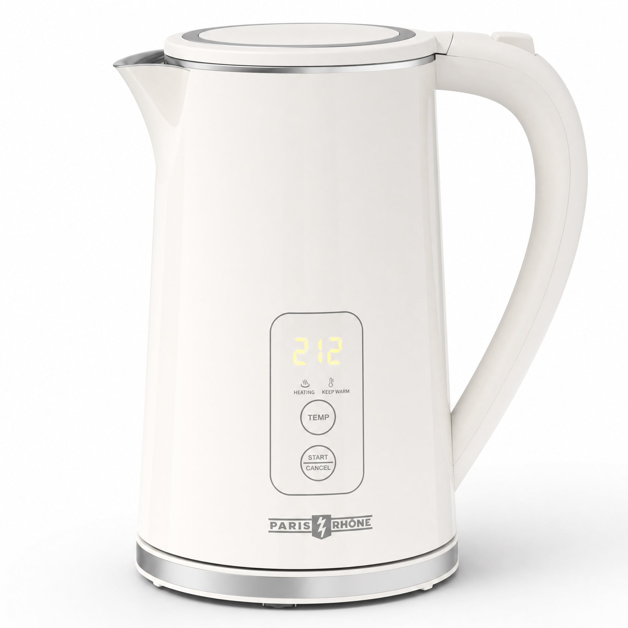 PARIS RHÔNE PE-EK022 Wasserkocher mit Temperatureinstellung, 1,7L Wasserkocher, 
6 Voreinstellungen, 4H Warmhaltefunktion & 2200W Schnellheizung, LED-Temperaturanzeige, Edelstahl Innenraum, Trockengehschutz 