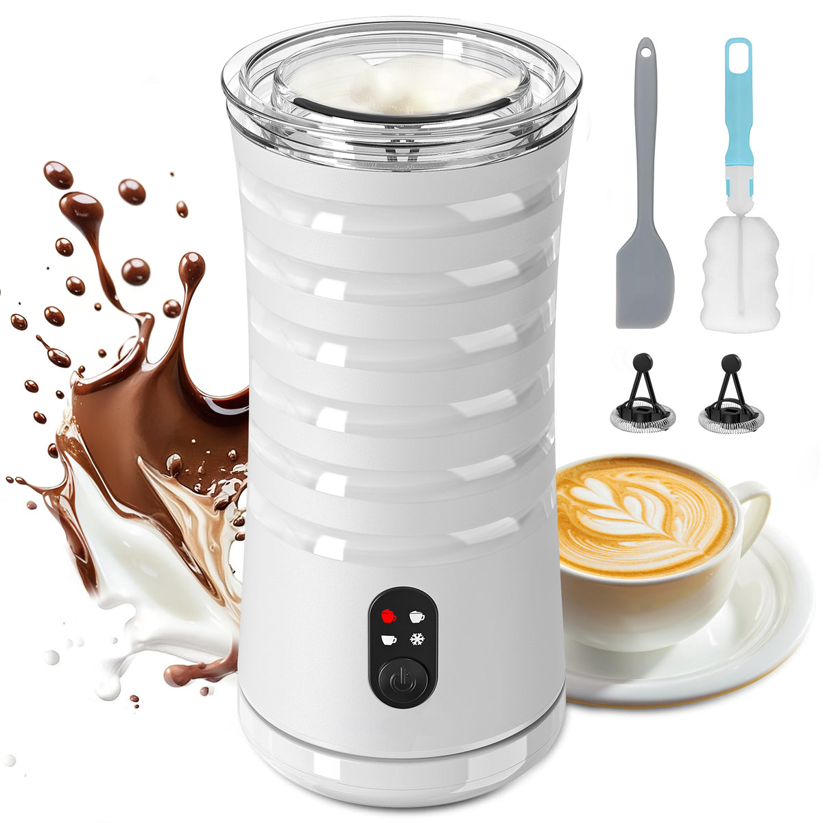 Mirdred MF010 Milk Frother ,4-in-1 Milk Frother Temperature Control, Auto Shut-Off