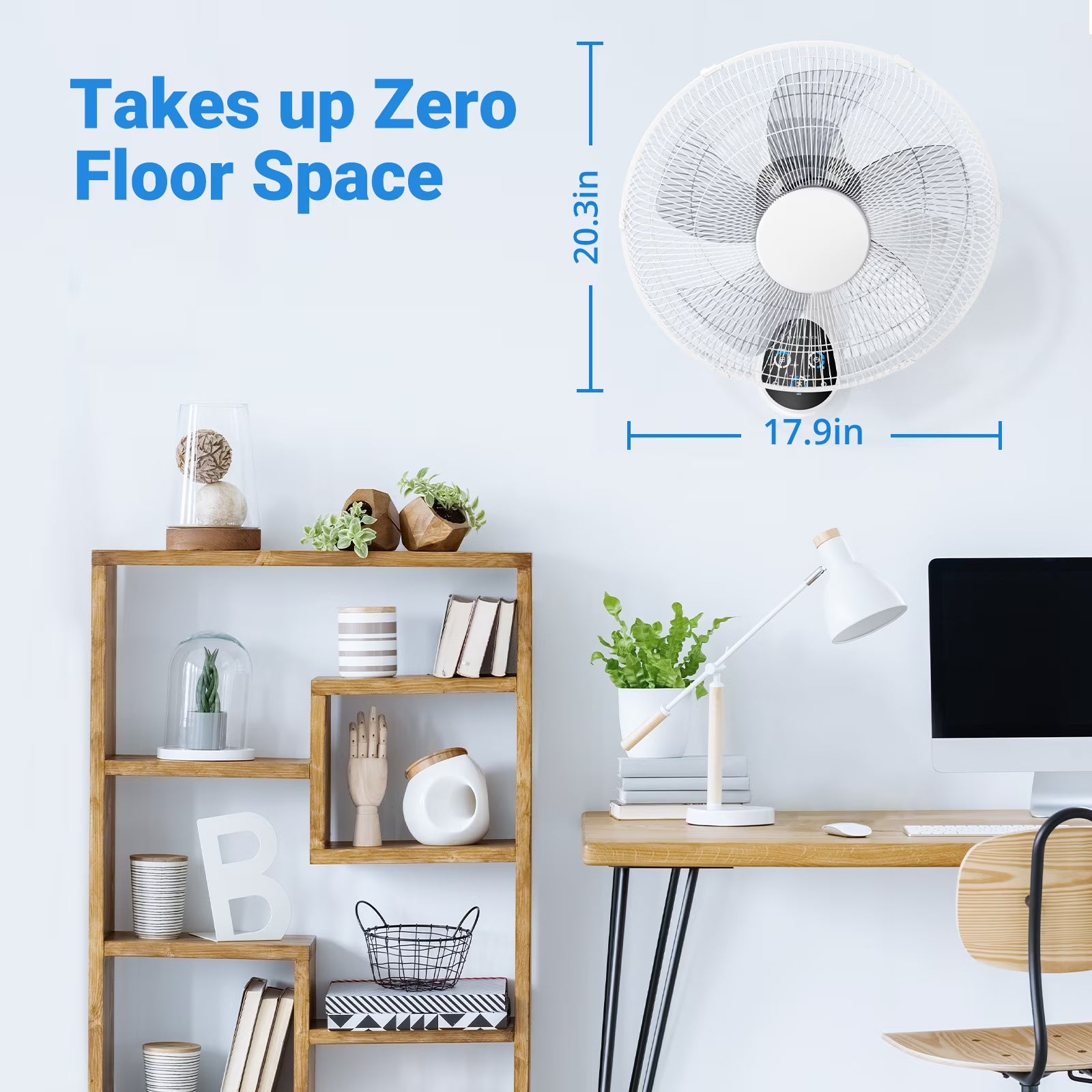 Wall-Mount Fan with Remote, TaoTronics 16 Inch Wall Fan with 3 Wind Modes, 8 Hour Timer, 90 Degree Oscillating, White