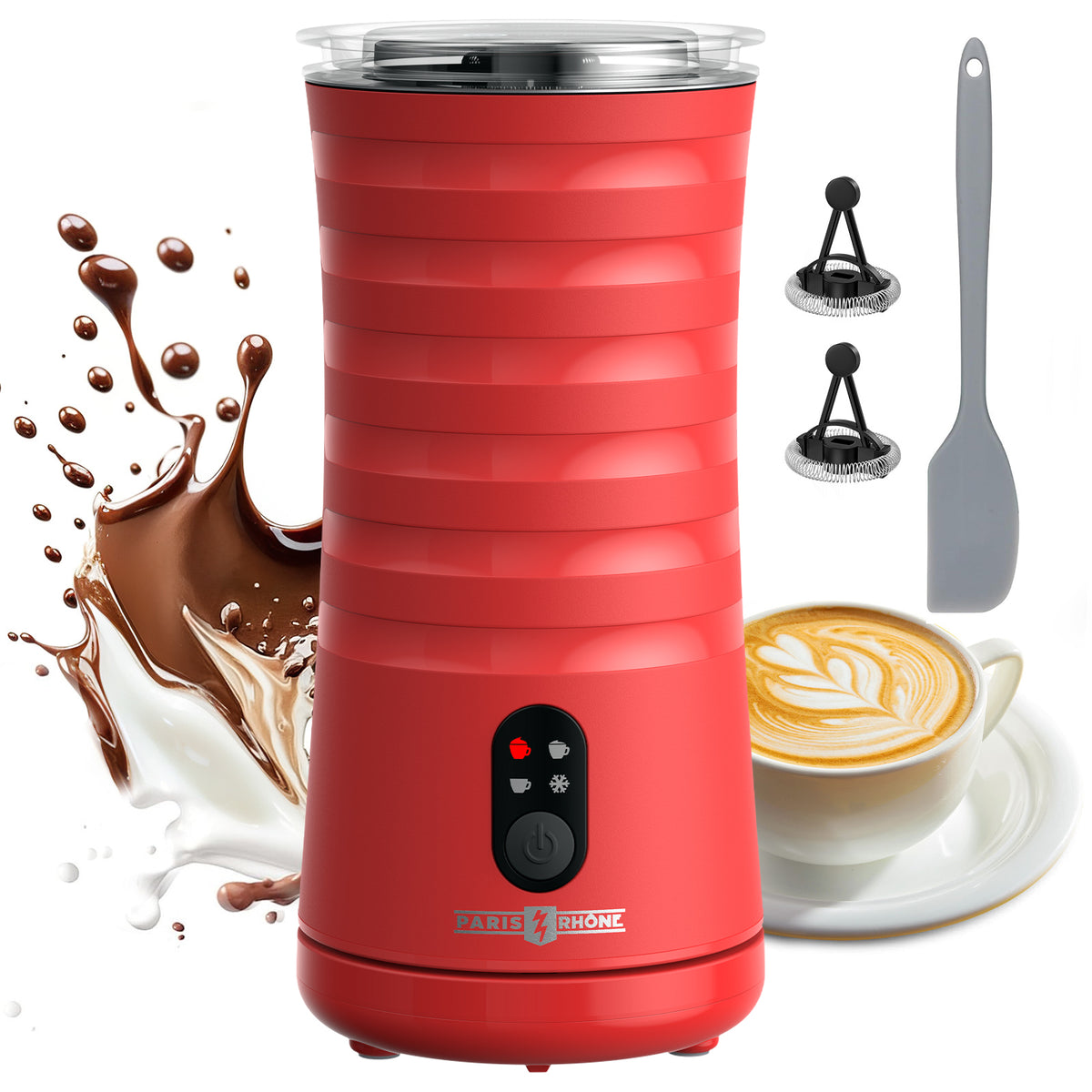 PARIS RHÔNE PE-MF010 Milchaufschäumer Elektrisch, 4 in 1 Automatische Milchschäumer
Geeignet für Heißen und Kalten Milchschaum, Warme Milch, Sichtkochdeckel, Abschaltautomatik, Leichtgewichtig 