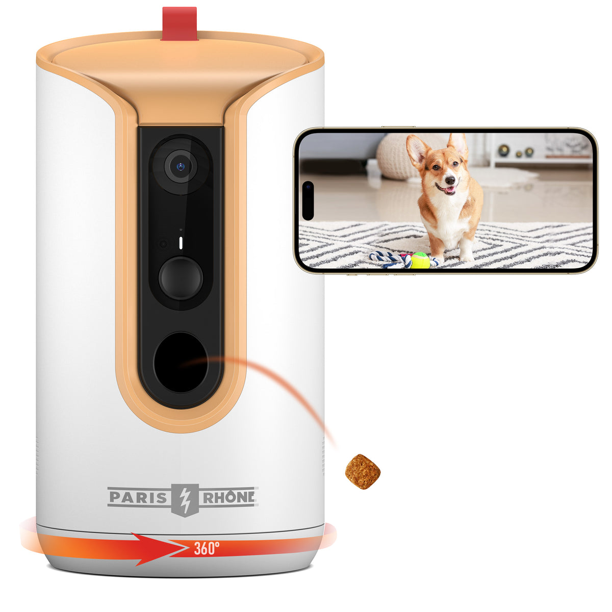  DOG CARE Dog Camera Treat Dispenser, 1080p HD 360