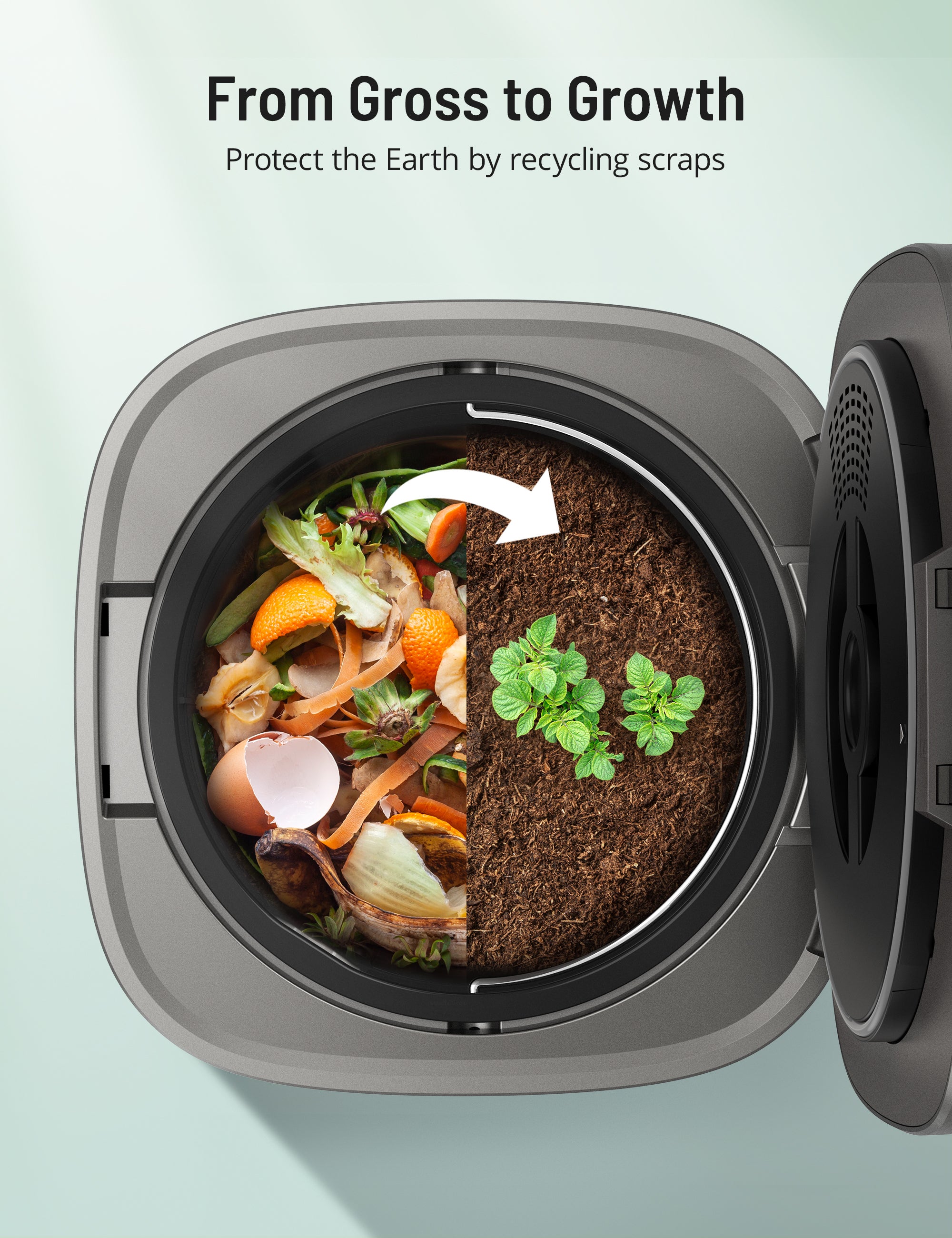 Paris Rhône Electric Countertop Composter, Kitchen Compost Bin, No Odor and Auto Stop