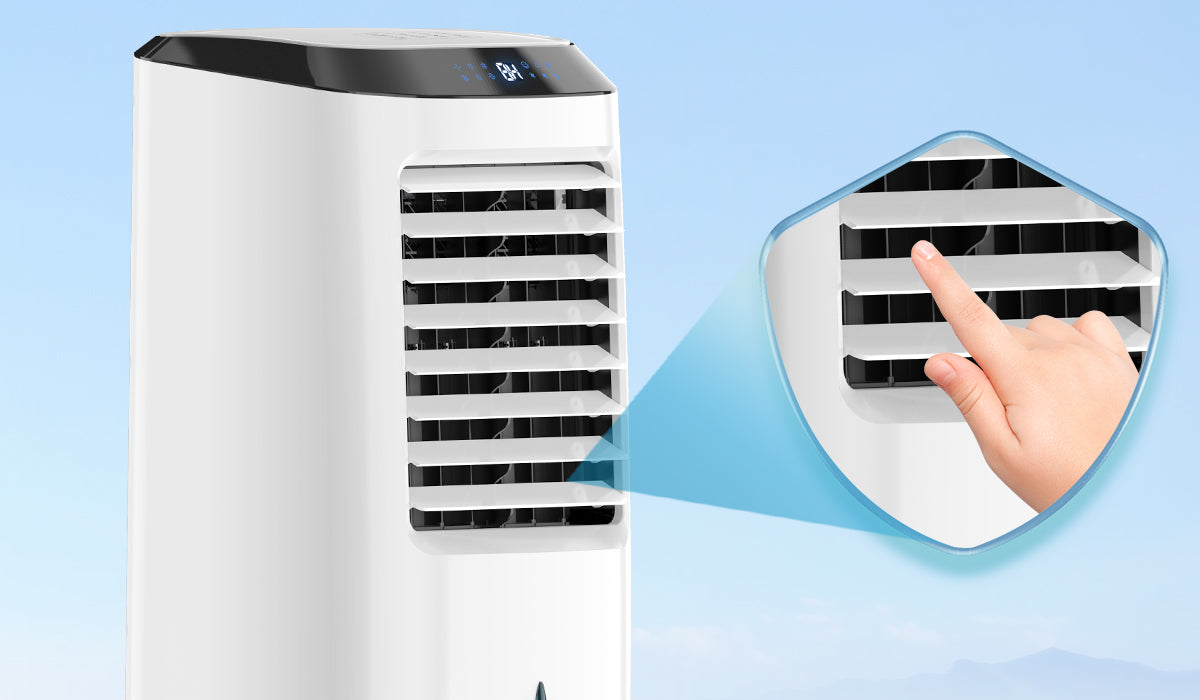 Adjustable air conditioning fan blades.