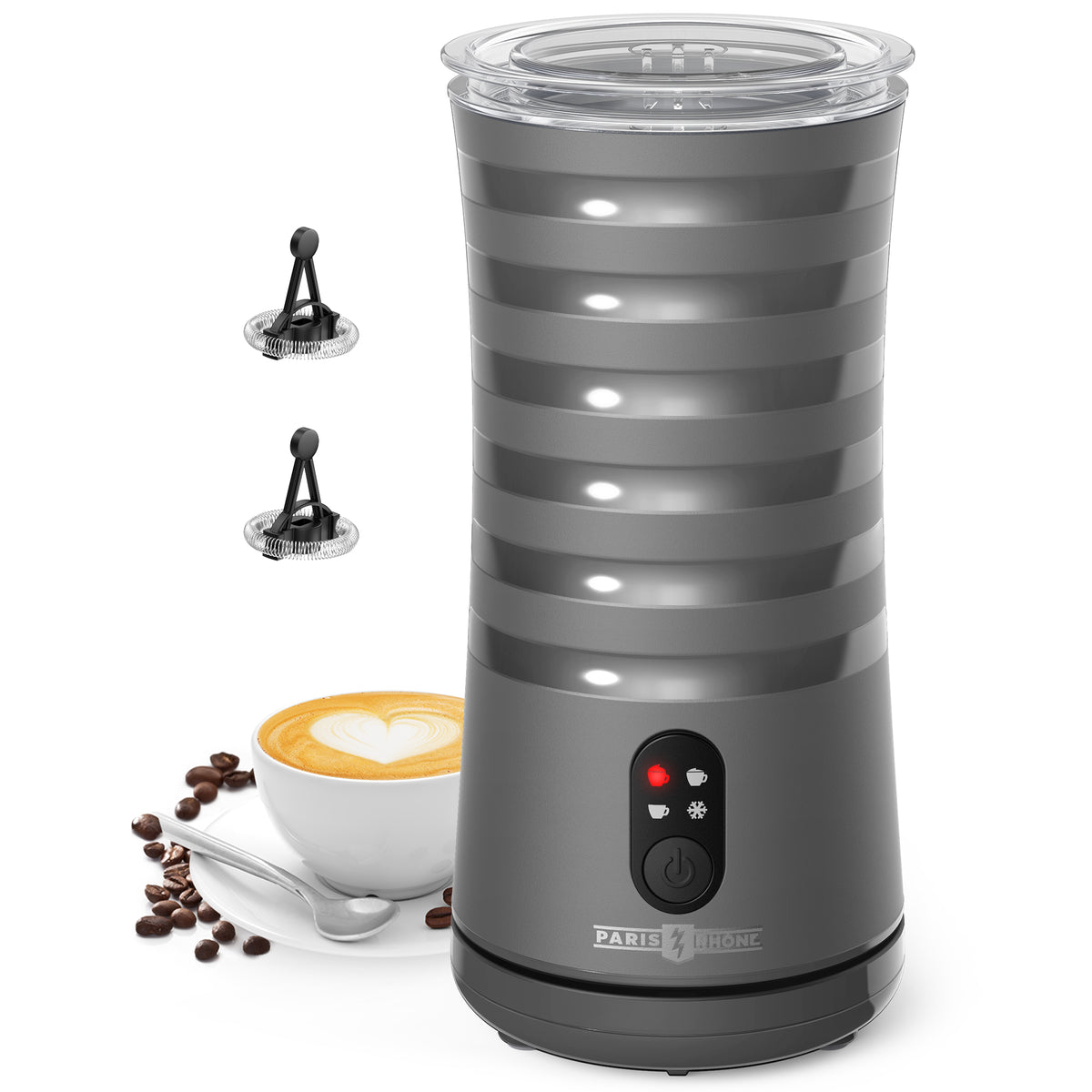 ParisRhône MF010 4-in-1 Milk Frother Temperature Control, Auto Shut-Off
