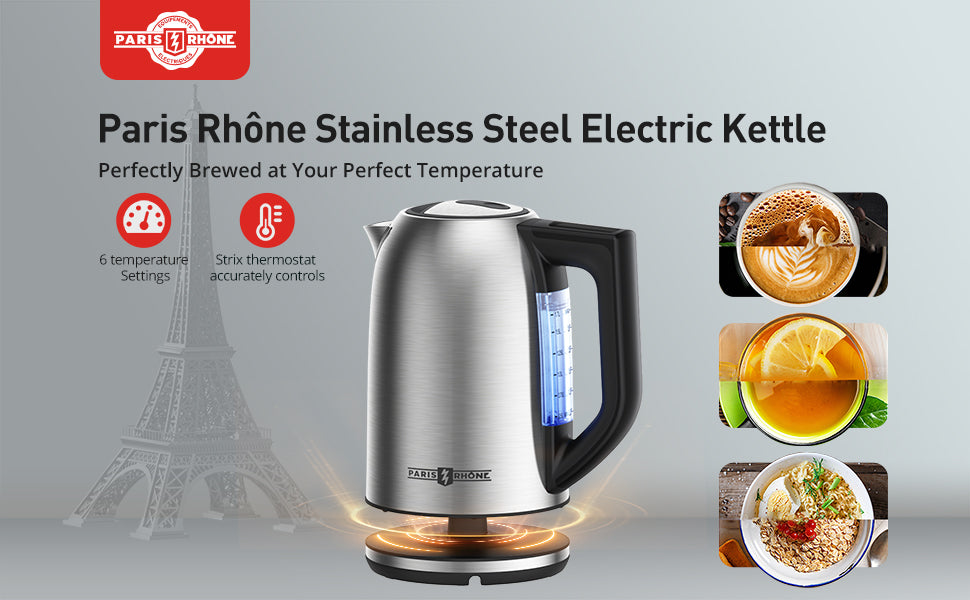 Electric Kettle Parini 1.7 Liter Silver NIB great to school gift deal$$