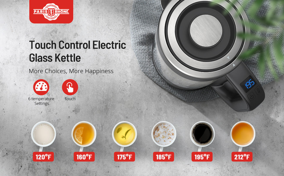 Paris Rhône Electric Kettle Tea Kettle EK009, Touch Control
