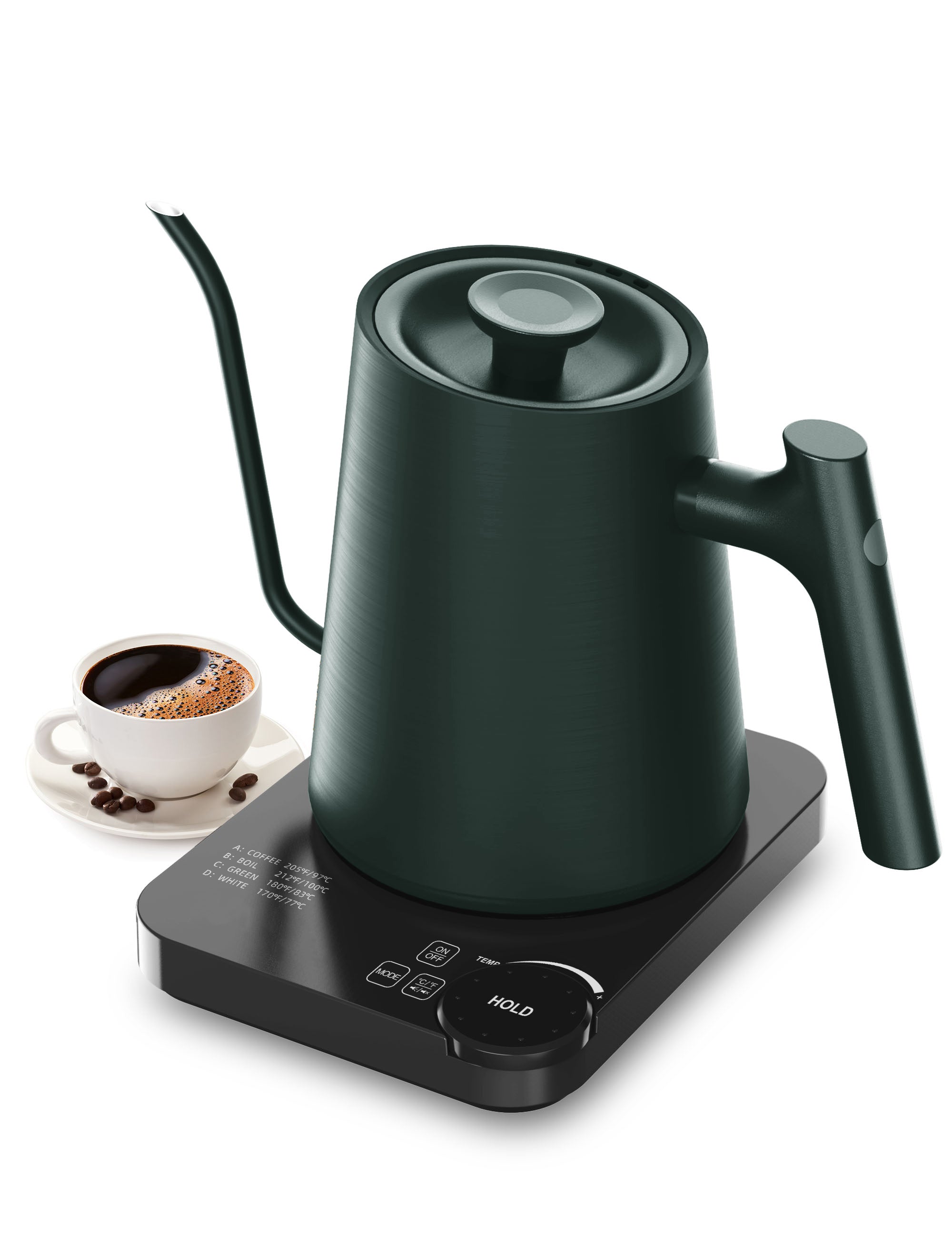 WHALL Gooseneck Electric Kettle - Tea/Coffee Kettle with LED
