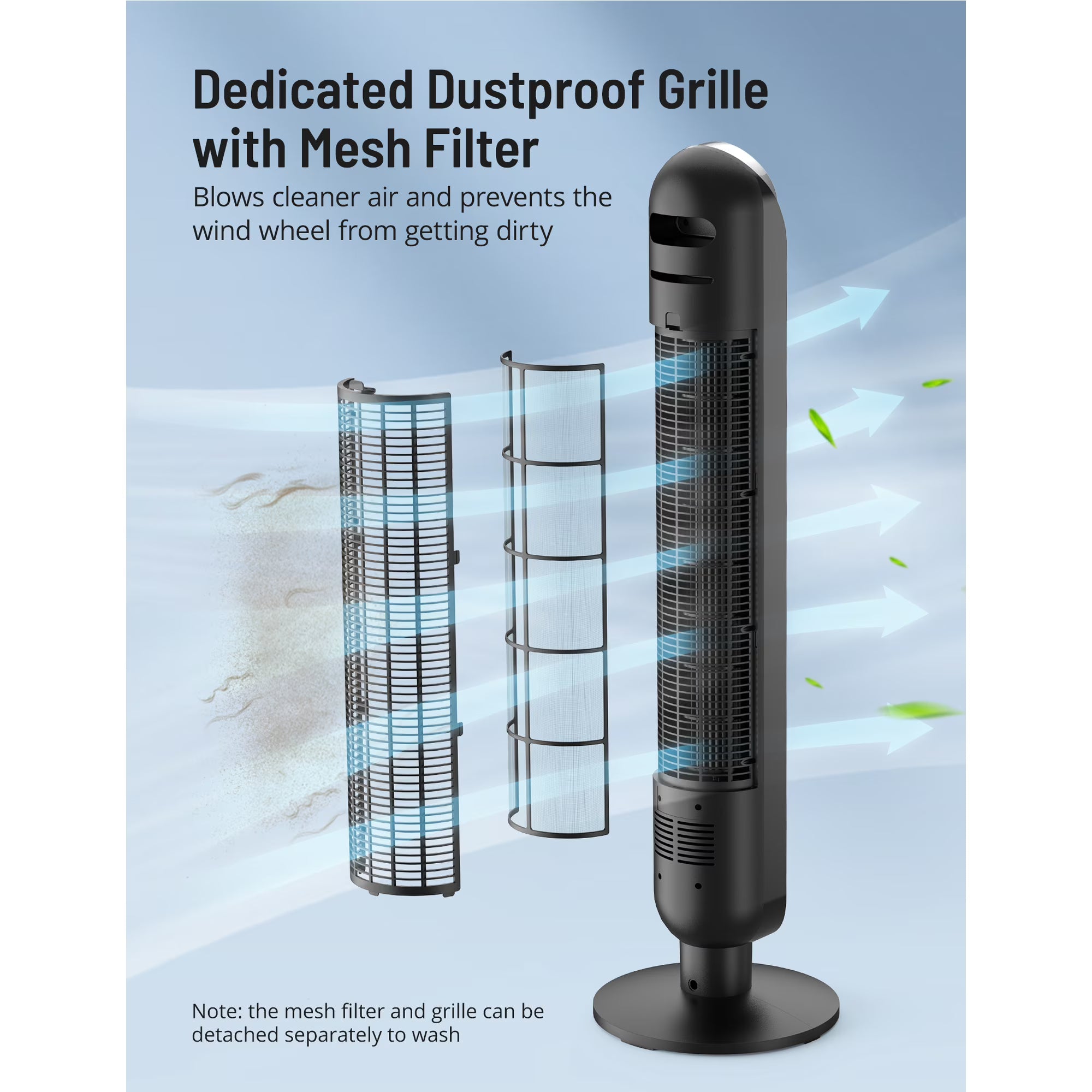 Tower Fan, 42” Bladeless Fan, 120° Oscillating Fan, 45 dB Quiet DC Motor, 12 Speeds, 4 Modes, Dustproof Mesh Filter, 12H Timer, Standing Fan with Remote for Bedroom, Home, Office