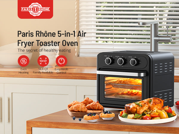 Air Fryer , Paris Rhône 14.8 Quart Toaster Oven AF013, 5-in-1
