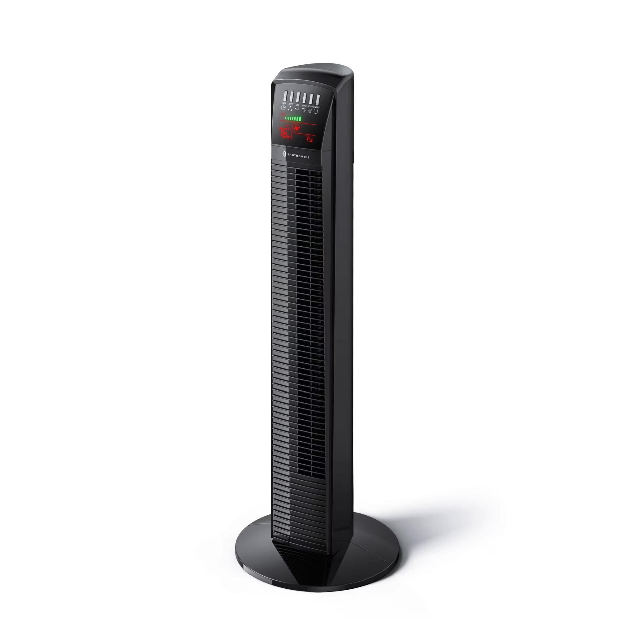 Tower Fan for Home, TaoTronics 36" Standing Floor Fan, 70° Oscillating Quiet Cooling Fan, Remote Control, 3 Modes, 3 Speeds, LED Display, 12H Timer