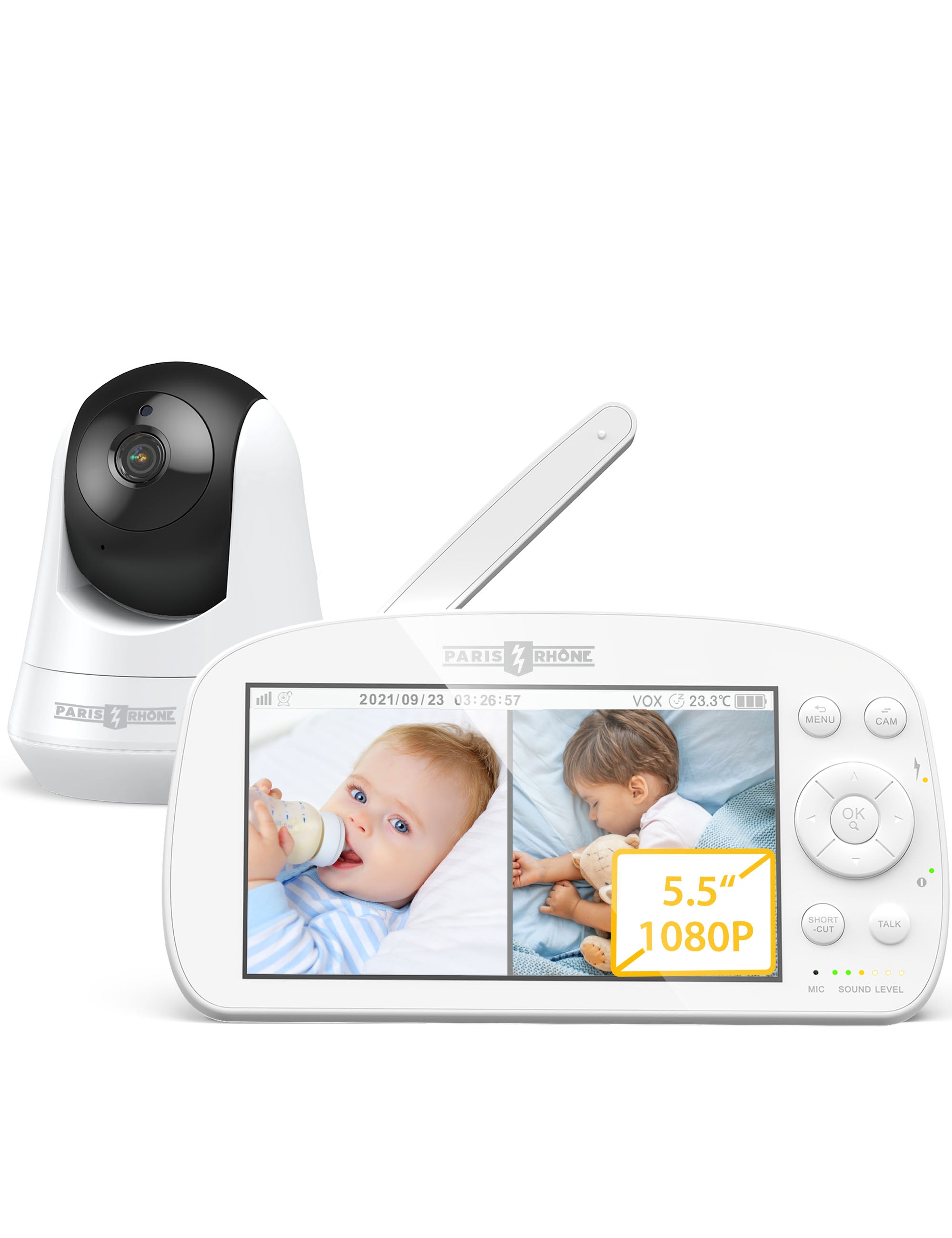 Paris Rhône 1080P Baby Monitor IH004, With Camera and Audio Split Screen-Baby Monitors-ParisRhone