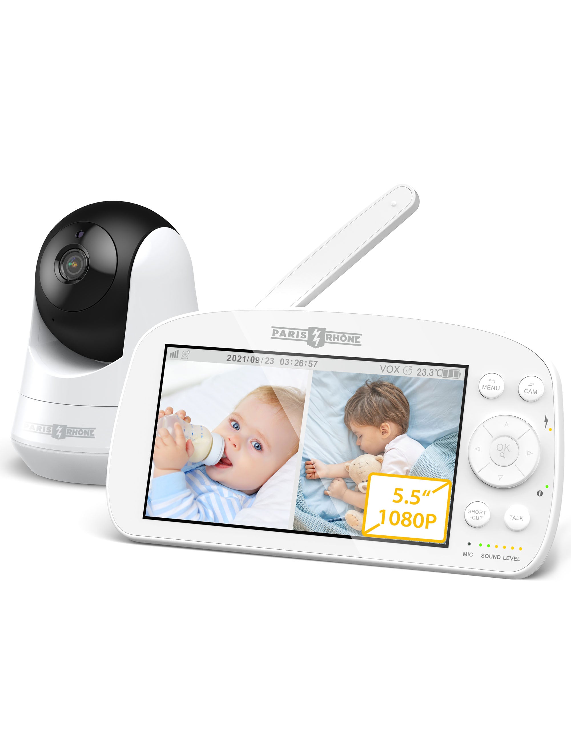 Paris Rhône 1080P Baby Monitor IH004, With Camera and Audio Split Screen