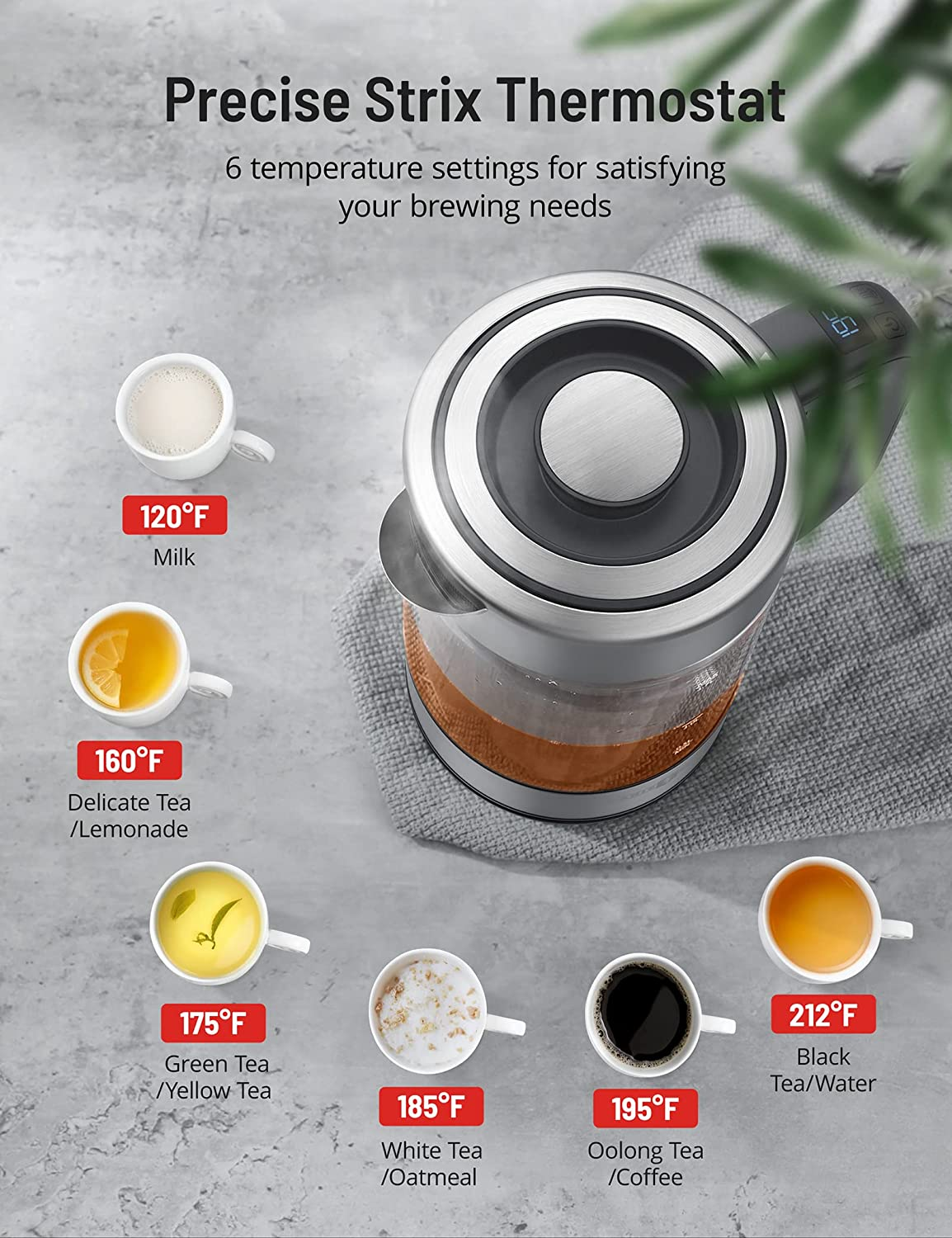 Tea kettle temperature best sale